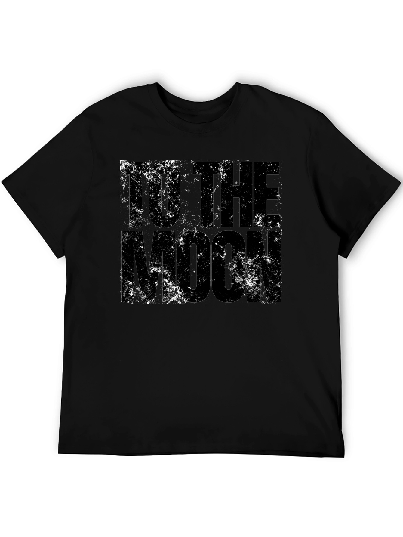 To The Moon Distressed Black T-Shirt