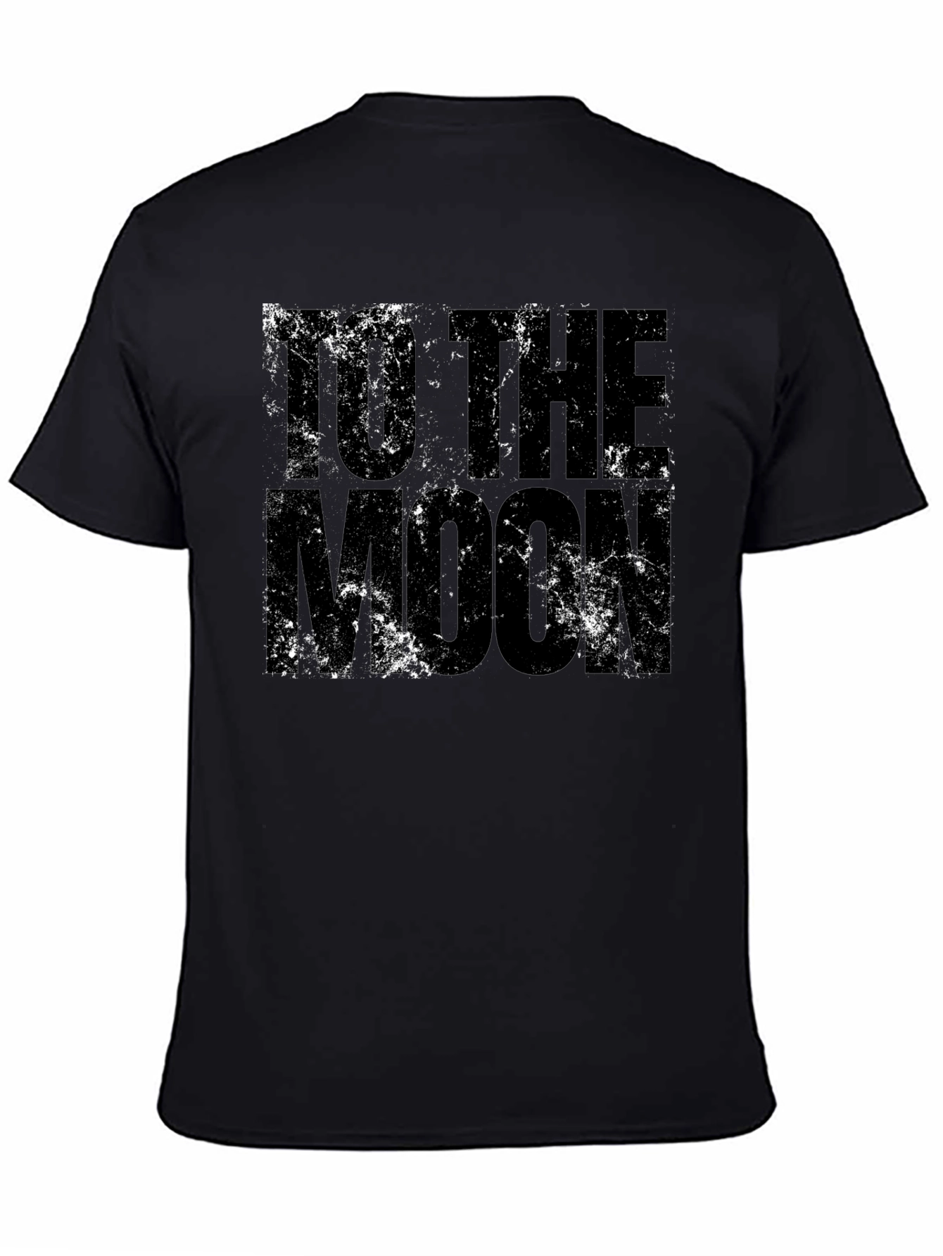To The Moon Distressed Black T-Shirt