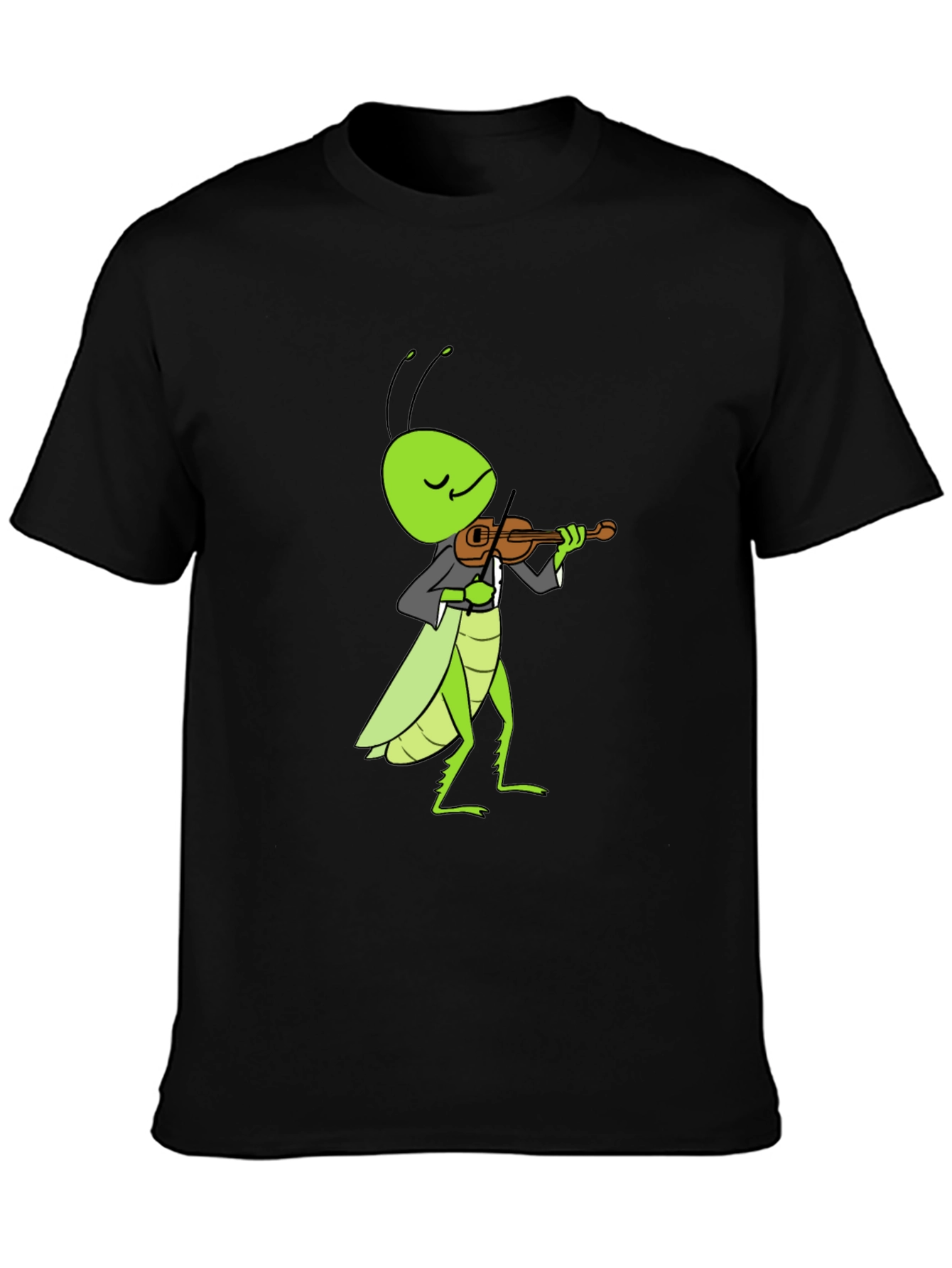 Grasshopper Violinist Graphic Tee - Black