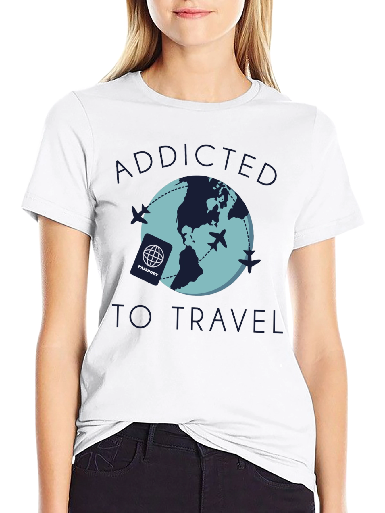 Addicted to Travel Graphic Tee - Black