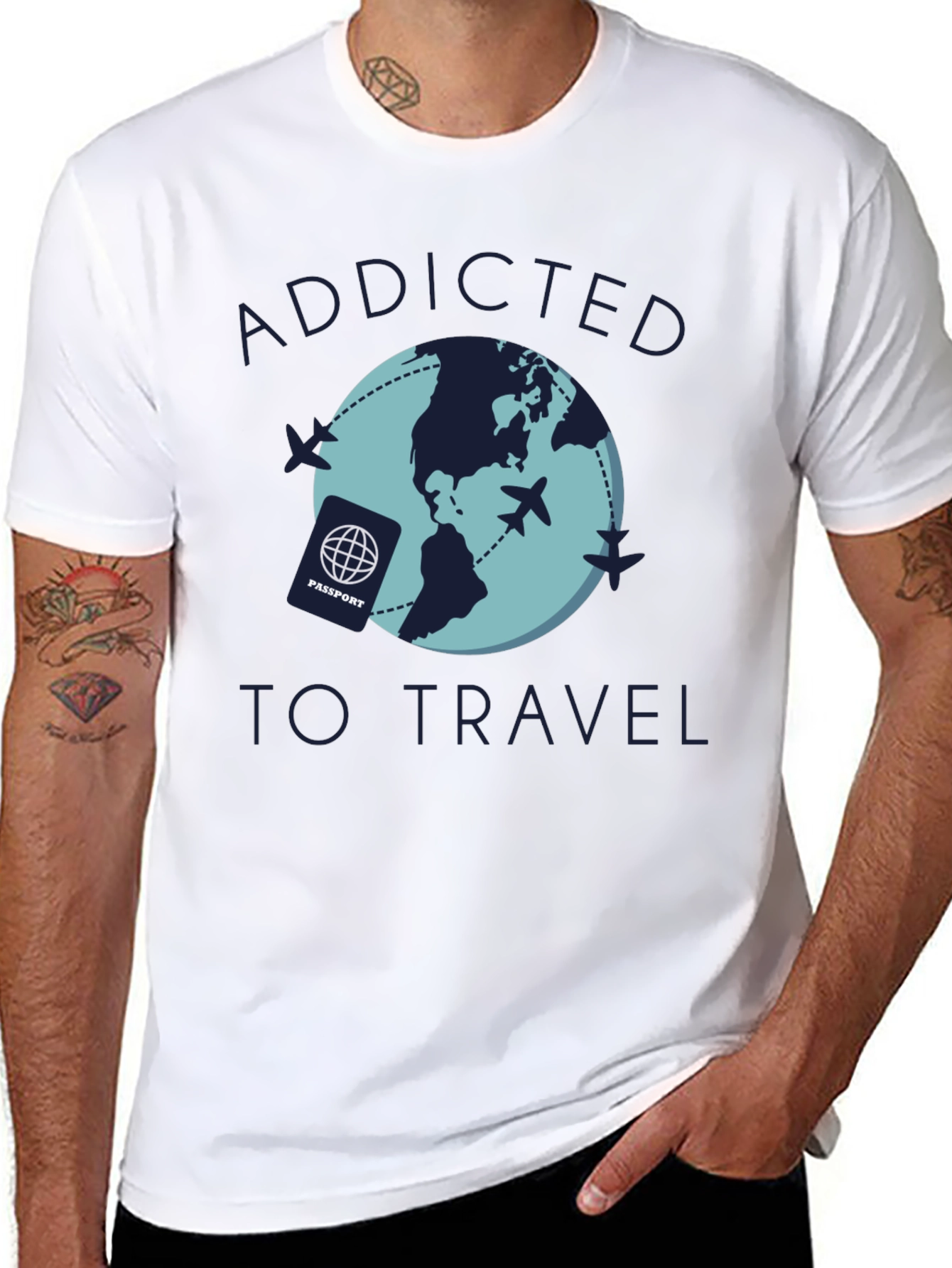Addicted to Travel Graphic Tee - Black
