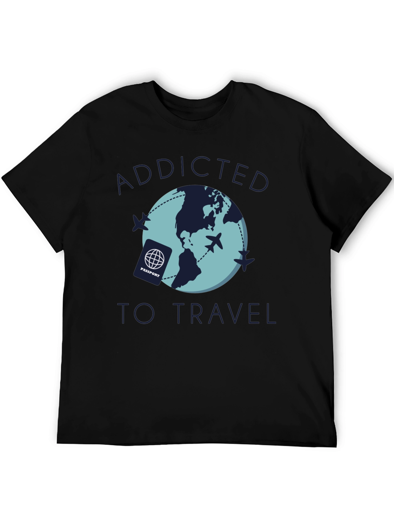 Addicted to Travel Graphic Tee - Black