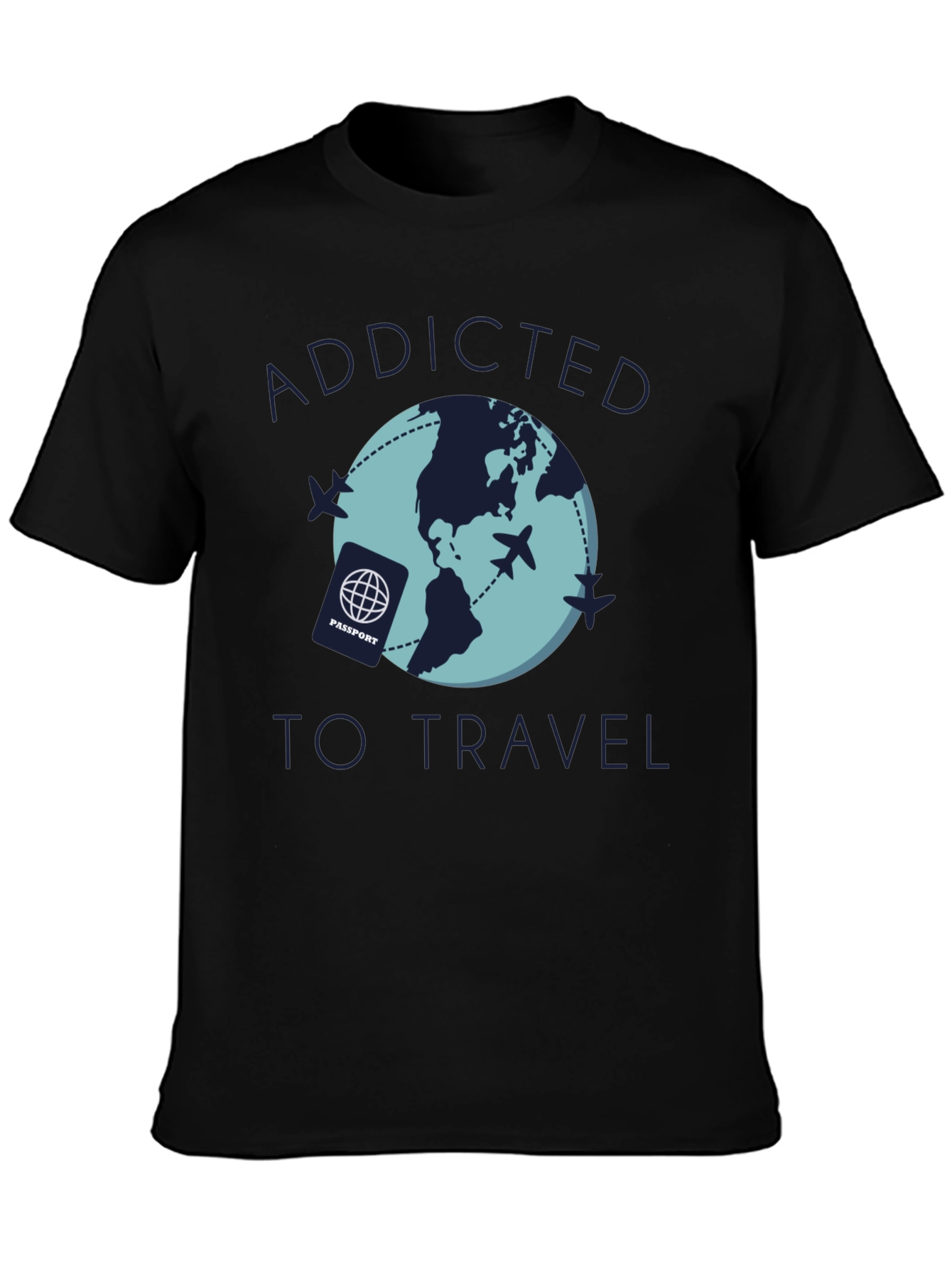 Addicted to Travel Graphic Tee - Black