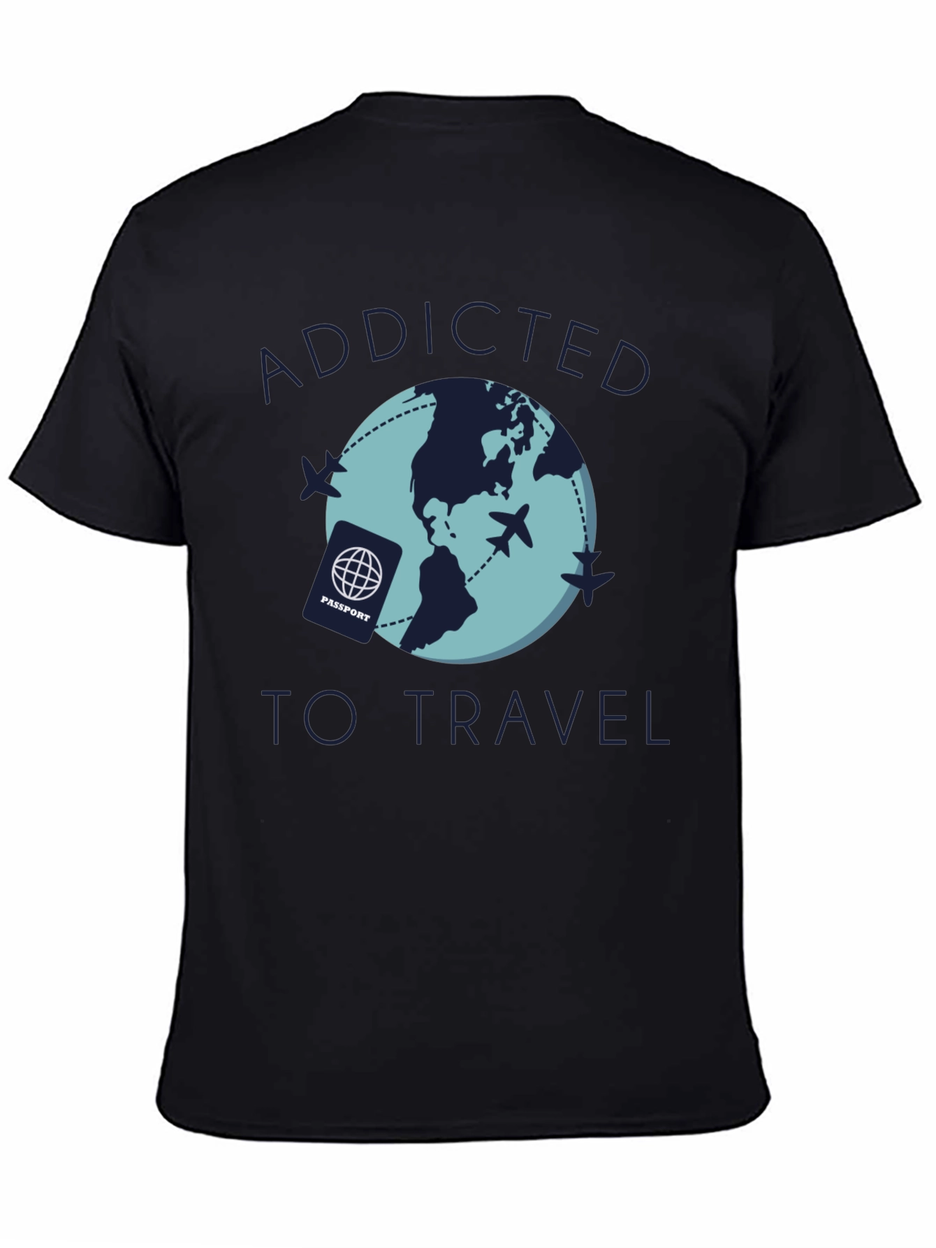 Addicted to Travel Graphic Tee - Black