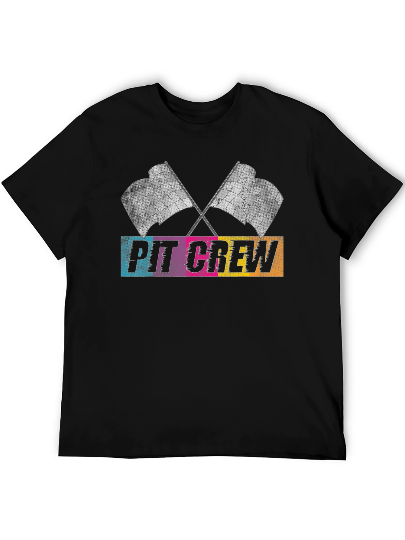 Pit Crew Racing Flags Graphic T-Shirt