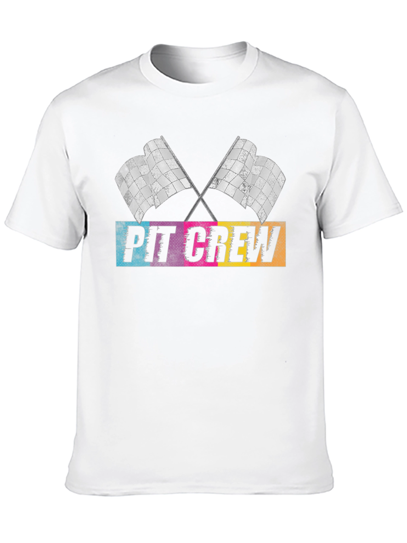 Pit Crew Racing Flags Graphic T-Shirt
