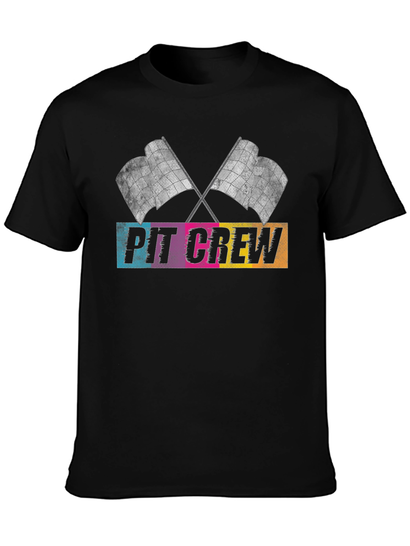 Pit Crew Racing Flags Graphic T-Shirt