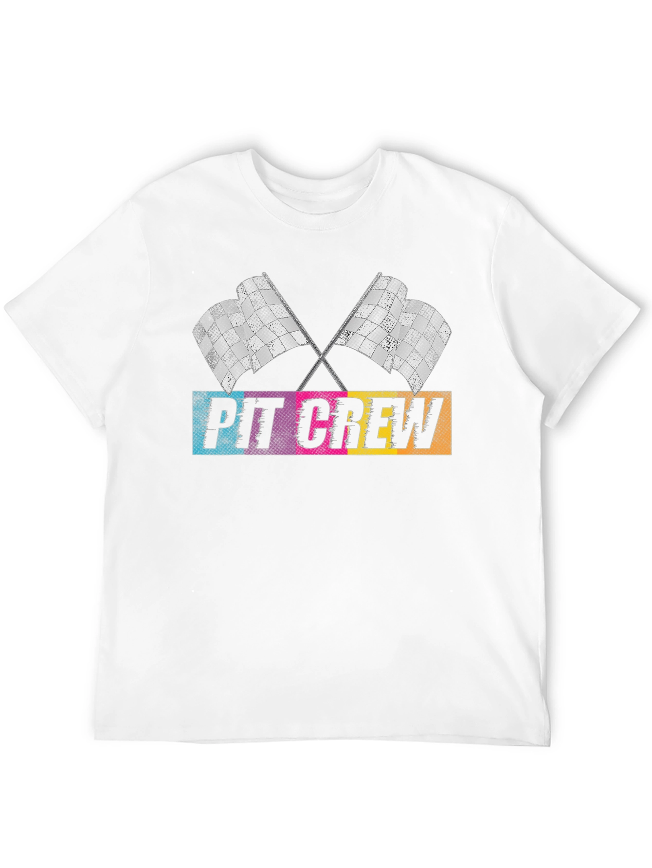 Pit Crew Racing Flags Graphic T-Shirt