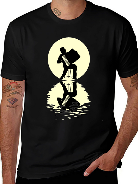 Accordion Player Graphic Tee - Musician T-Shirt