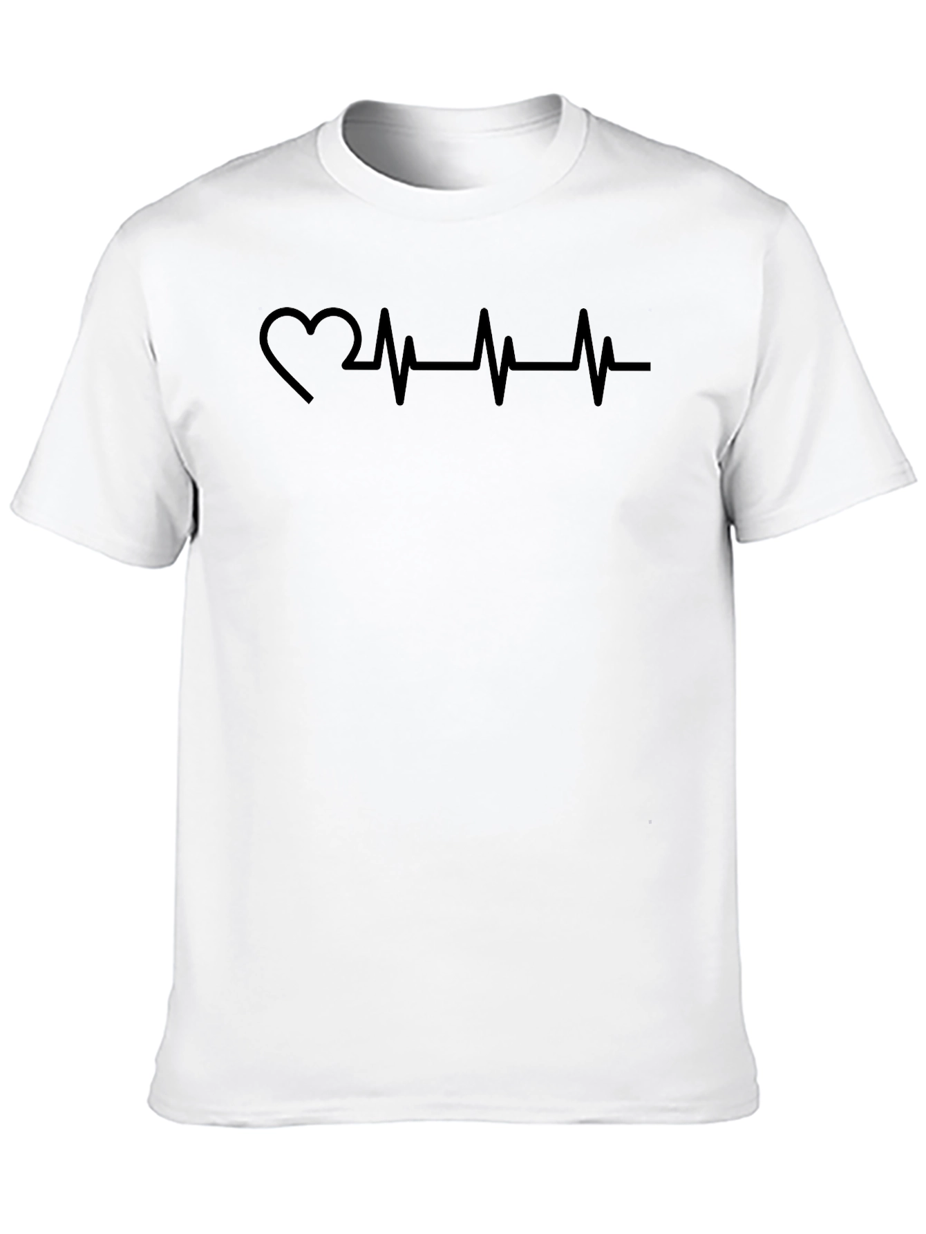 Heartbeat Design Black T-Shirt