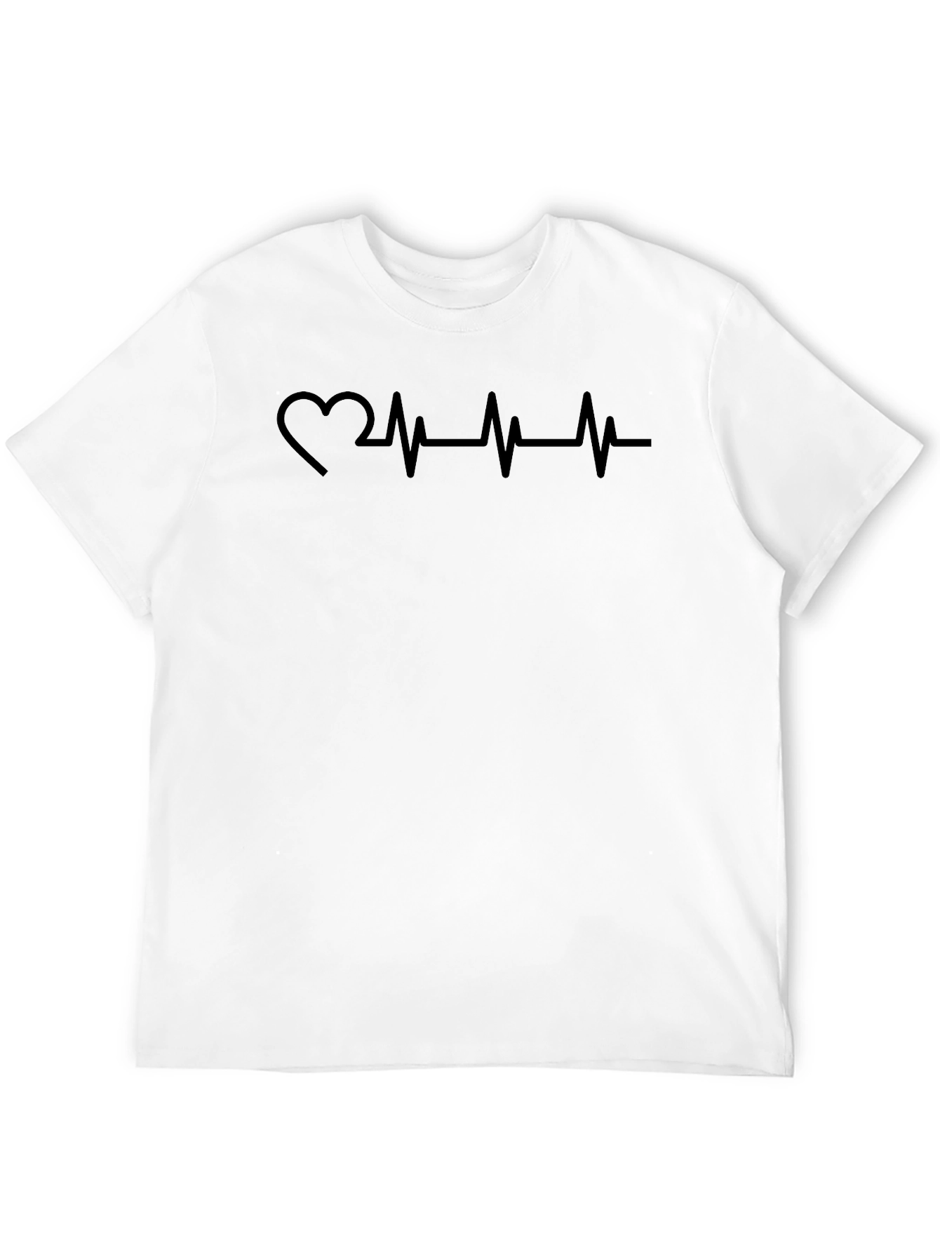Heartbeat Design Black T-Shirt