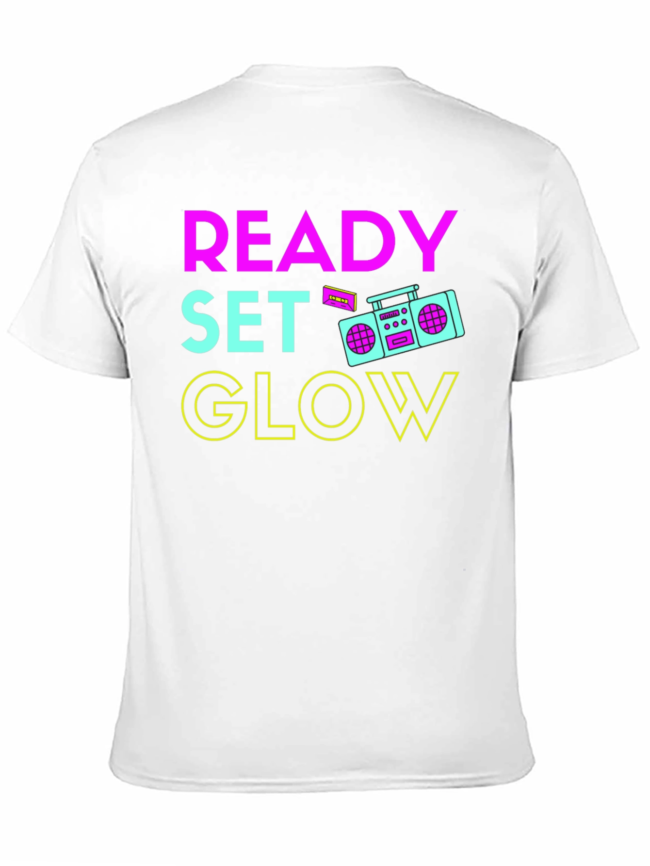Ready Set Glow 80s Retro Boombox T-Shirt