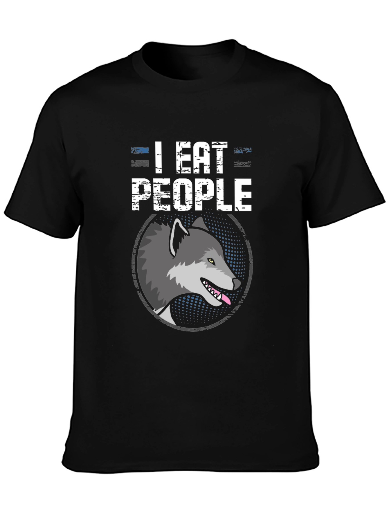 I Eat People Wolf Graphic Tee - Black