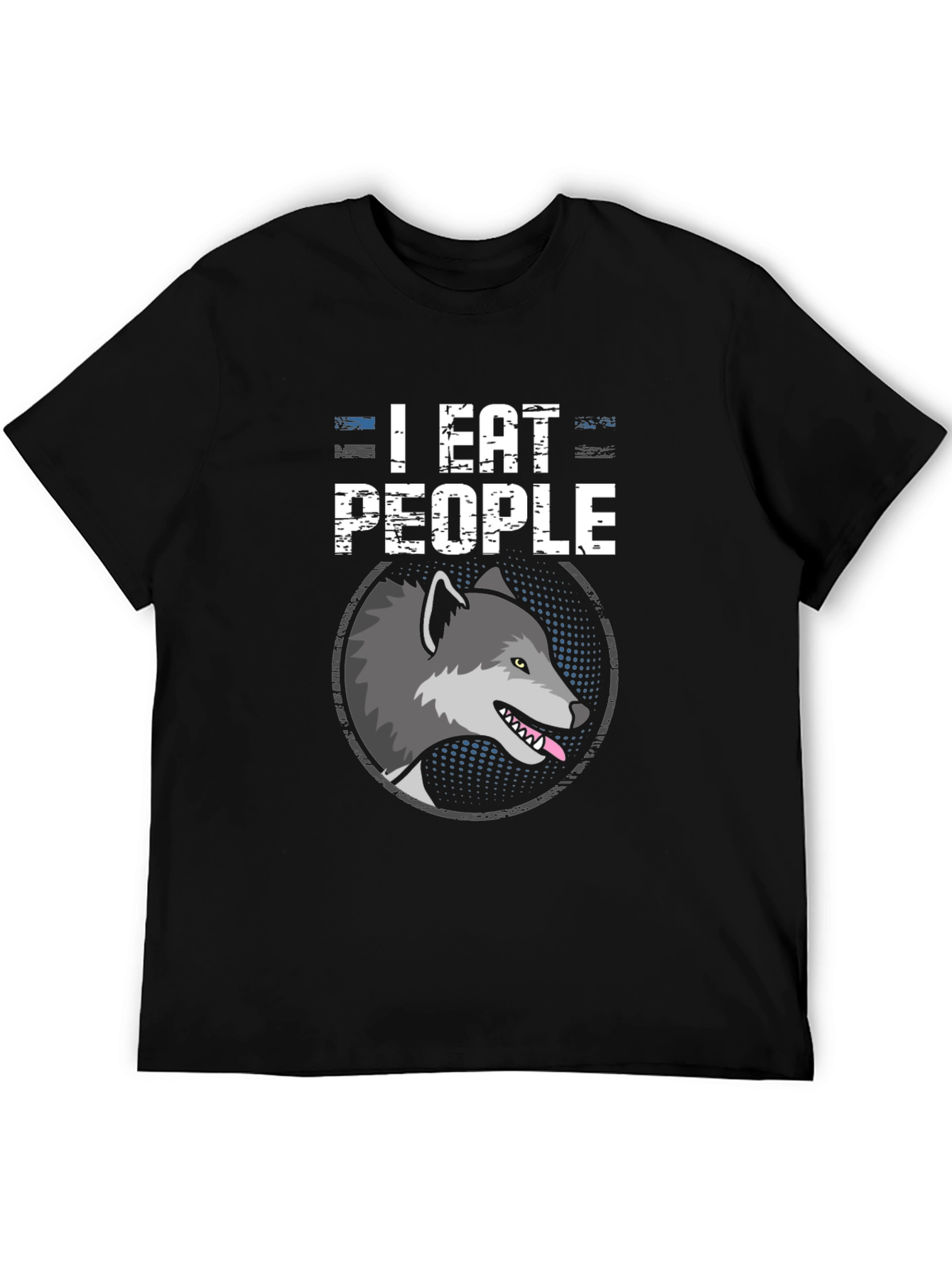 I Eat People Wolf Graphic Tee - Black
