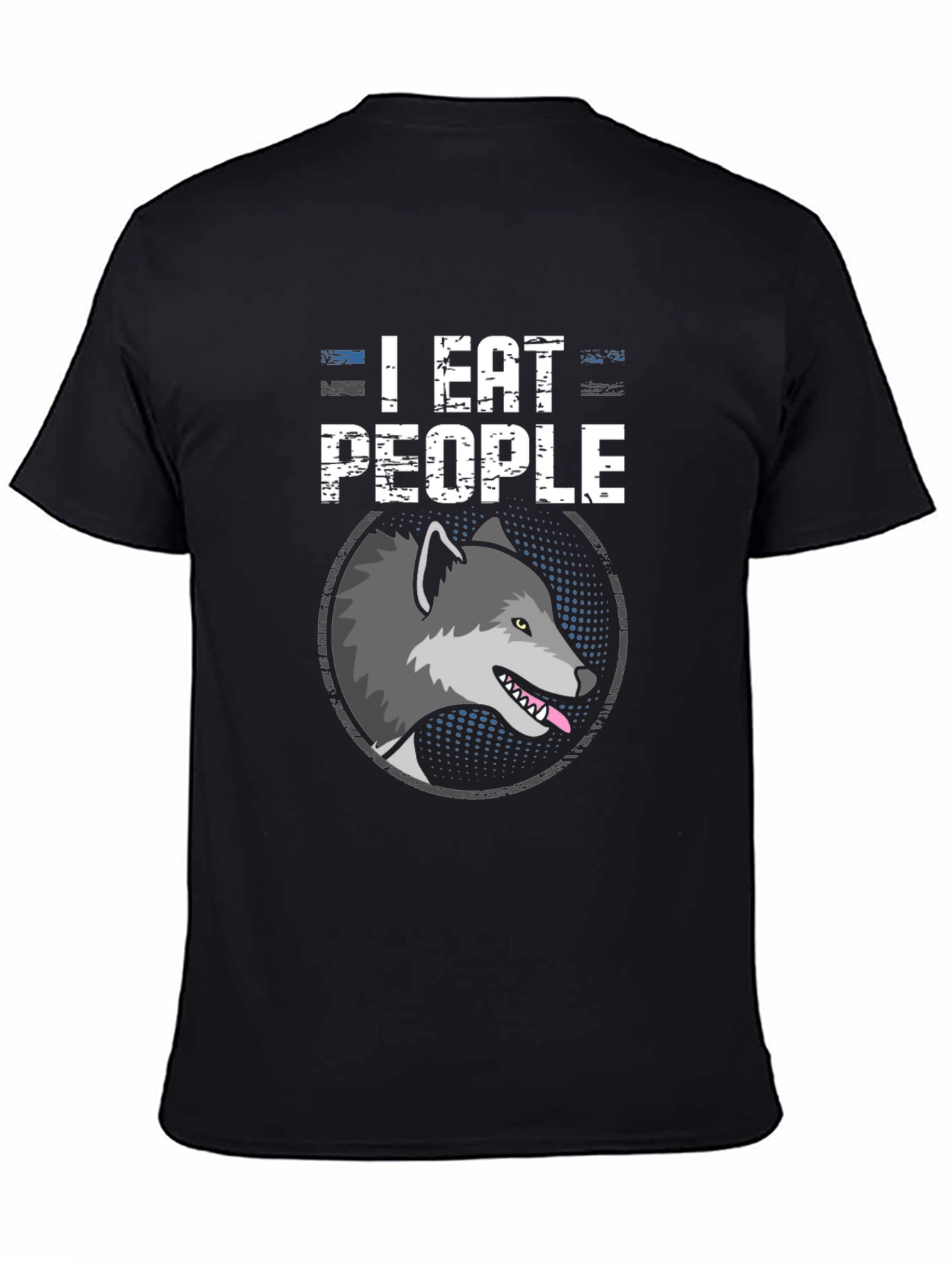 I Eat People Wolf Graphic Tee - Black