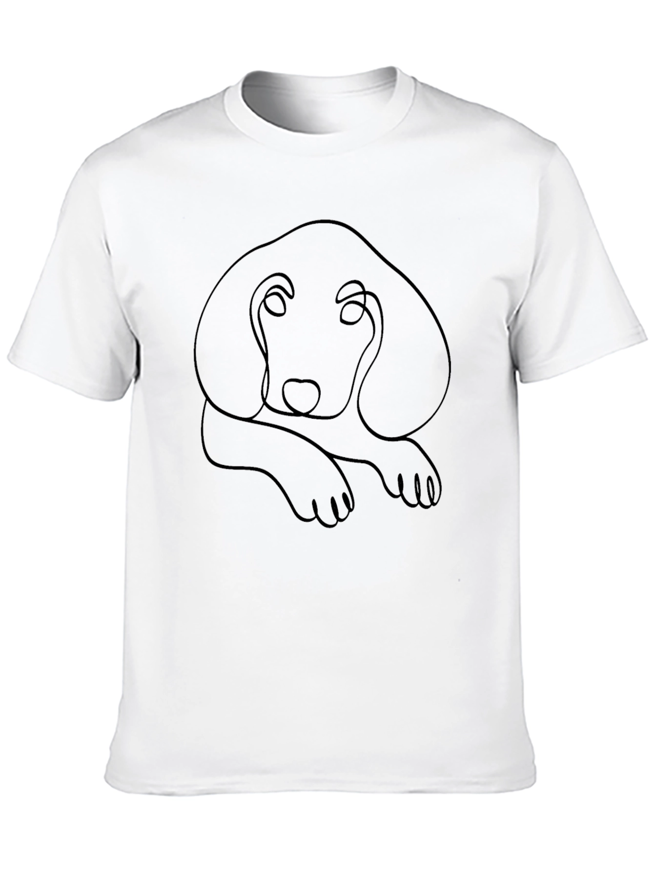 Minimalist Dog Outline T-Shirt