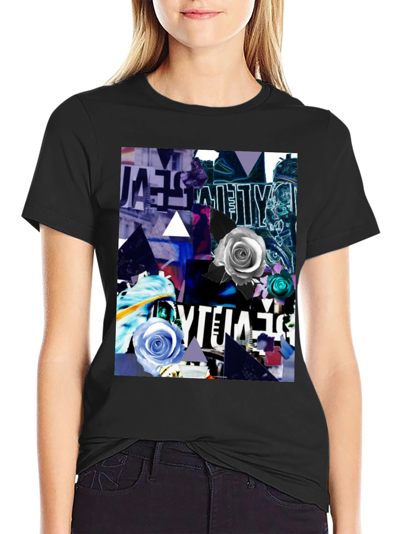 Abstract Rose Graphic T-Shirt