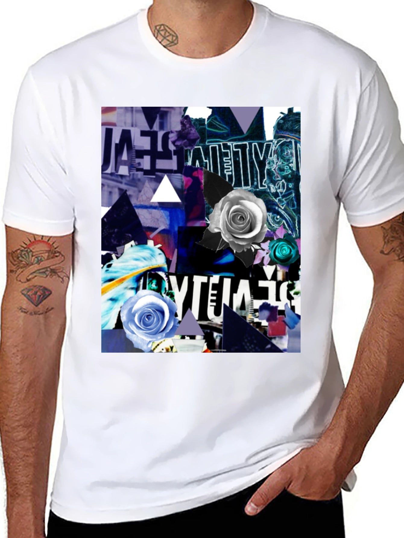 Abstract Rose Graphic T-Shirt