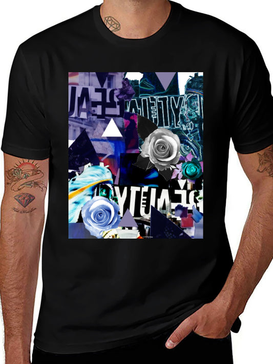 Abstract Rose Graphic T-Shirt