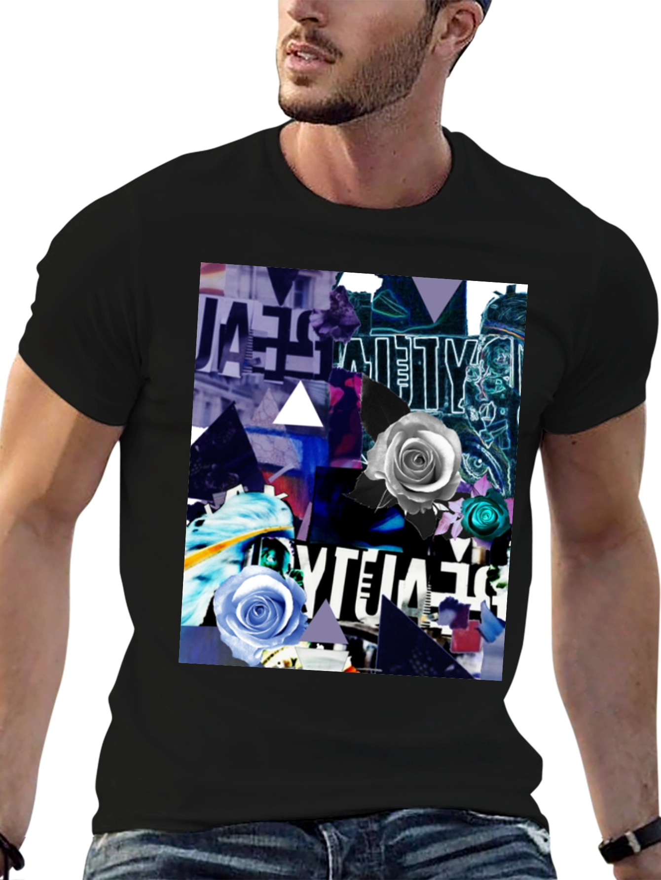 Abstract Rose Graphic T-Shirt