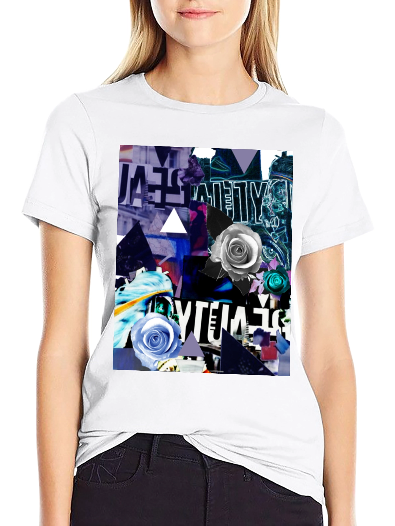 Abstract Rose Graphic T-Shirt
