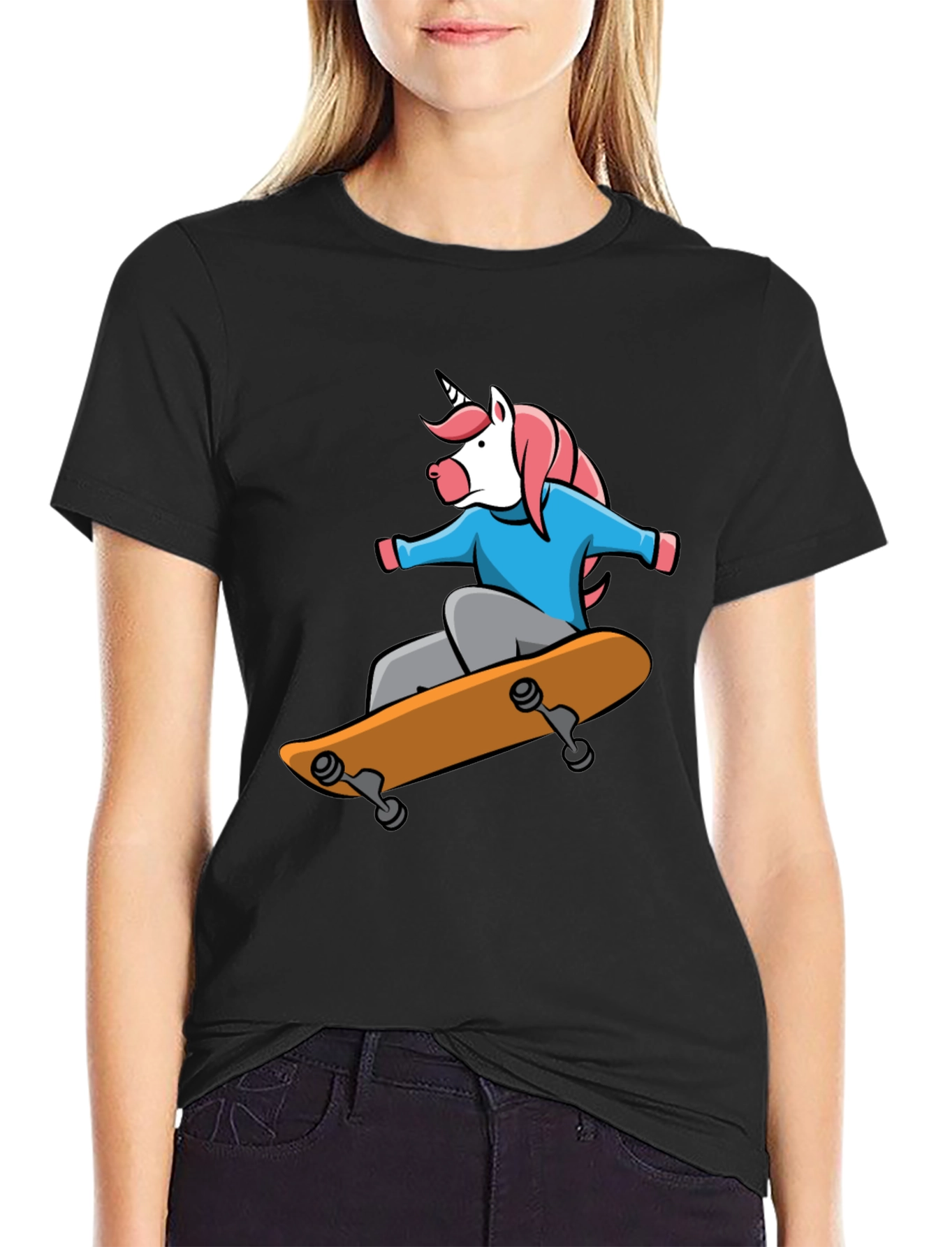 Skateboarding Unicorn Graphic Tee