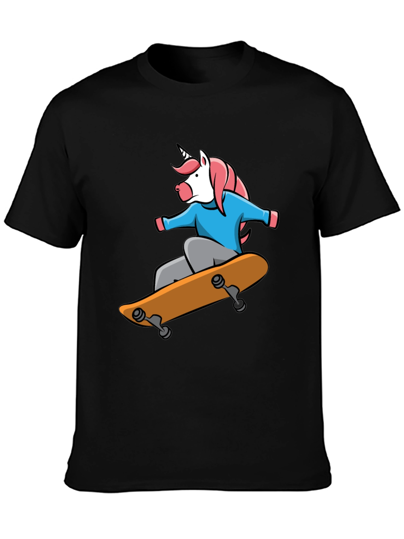 Skateboarding Unicorn Graphic Tee