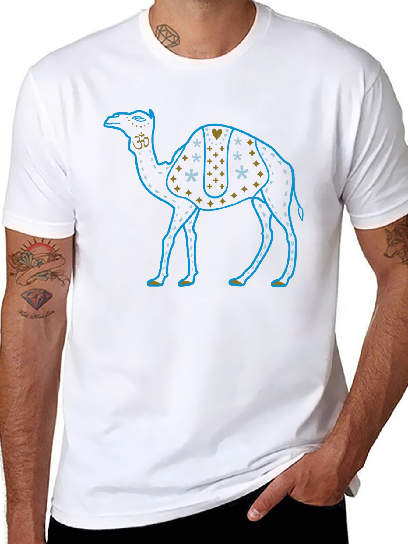 Camel Graphic Tee - Black Cotton T-Shirt