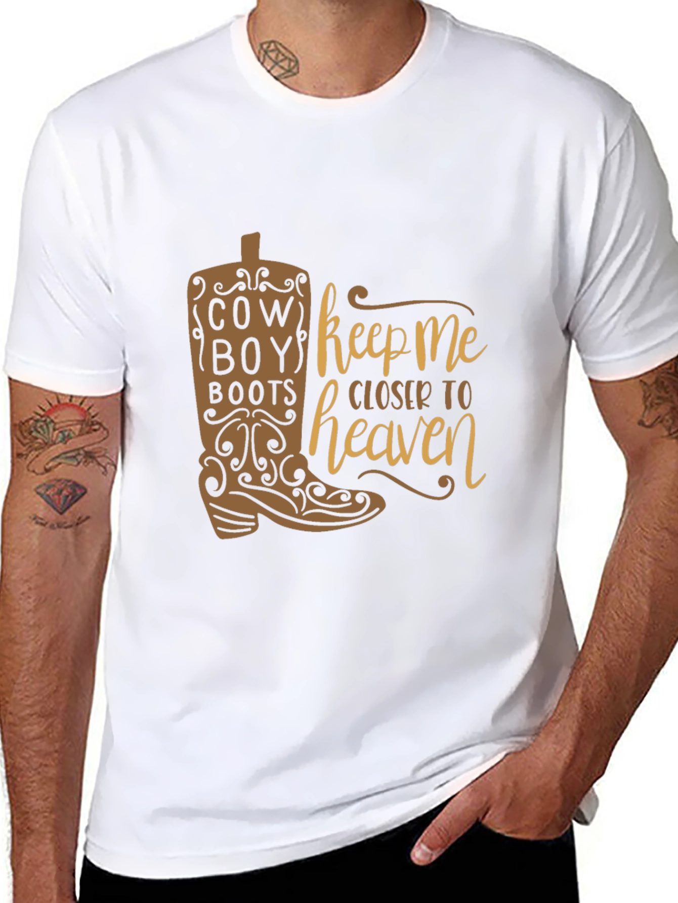 Cowboy Boots Closer to Heaven Graphic T-Shirt