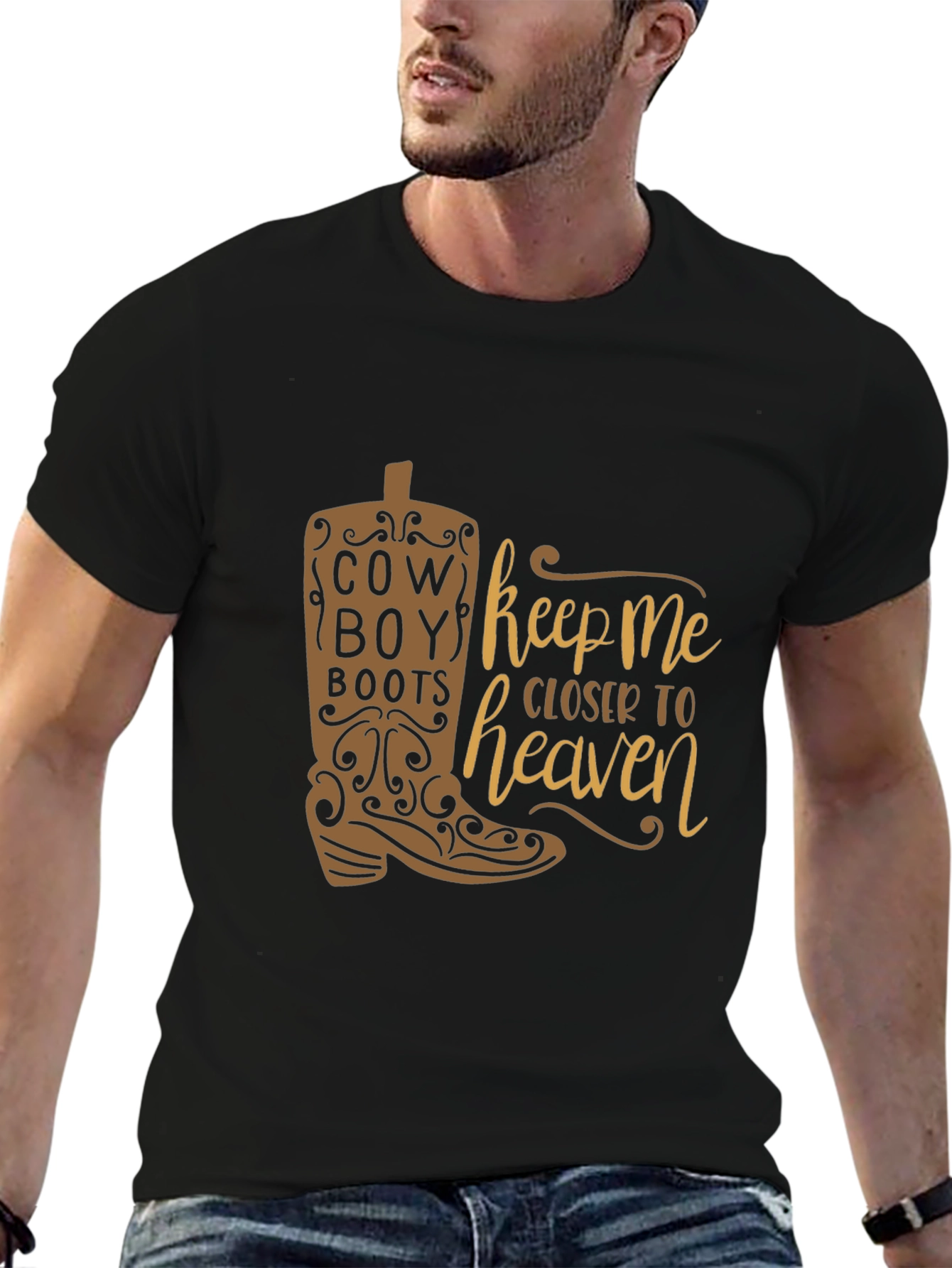 Cowboy Boots Closer to Heaven Graphic T-Shirt