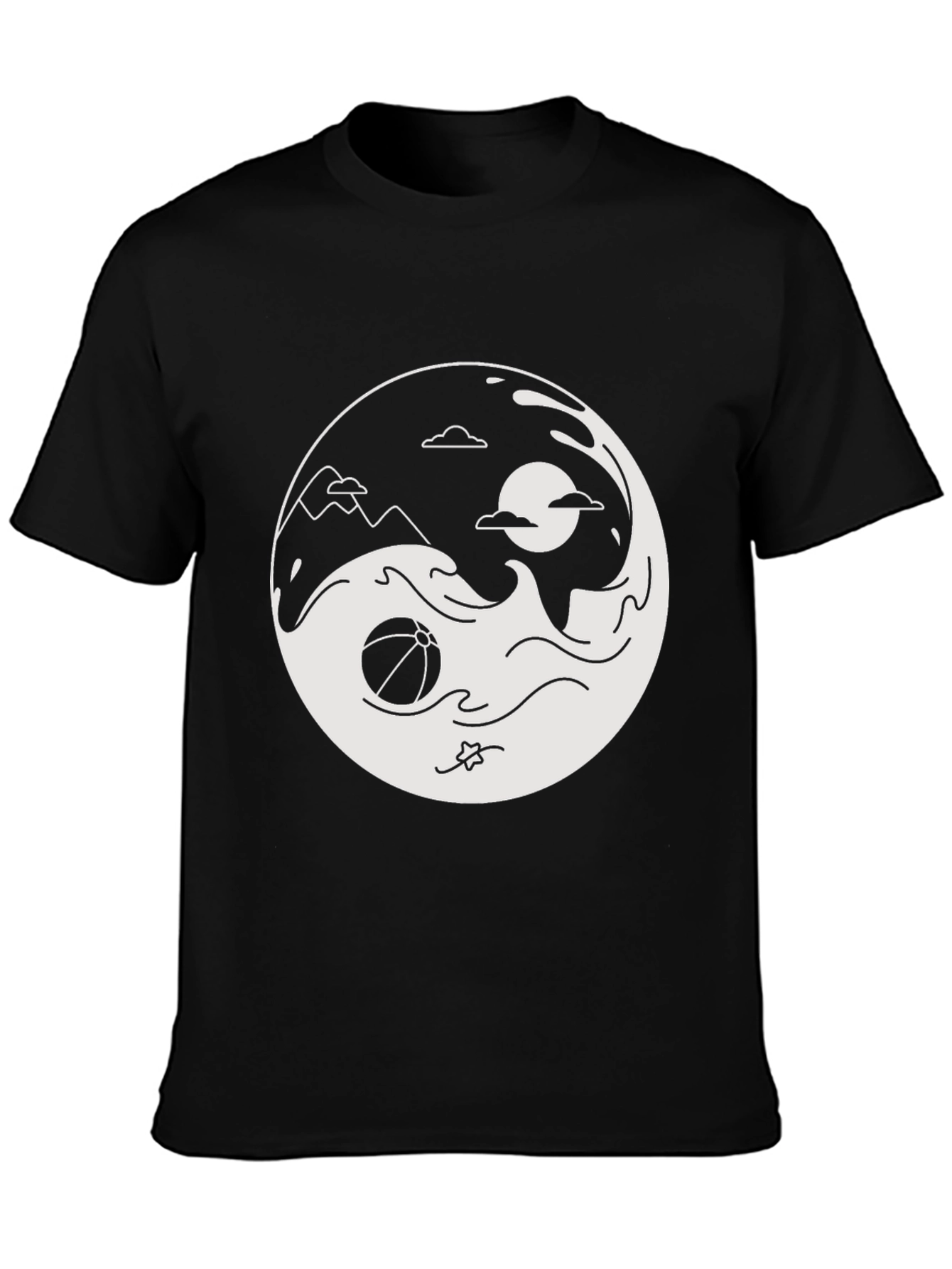 Yin Yang Beach Graphic T-Shirt