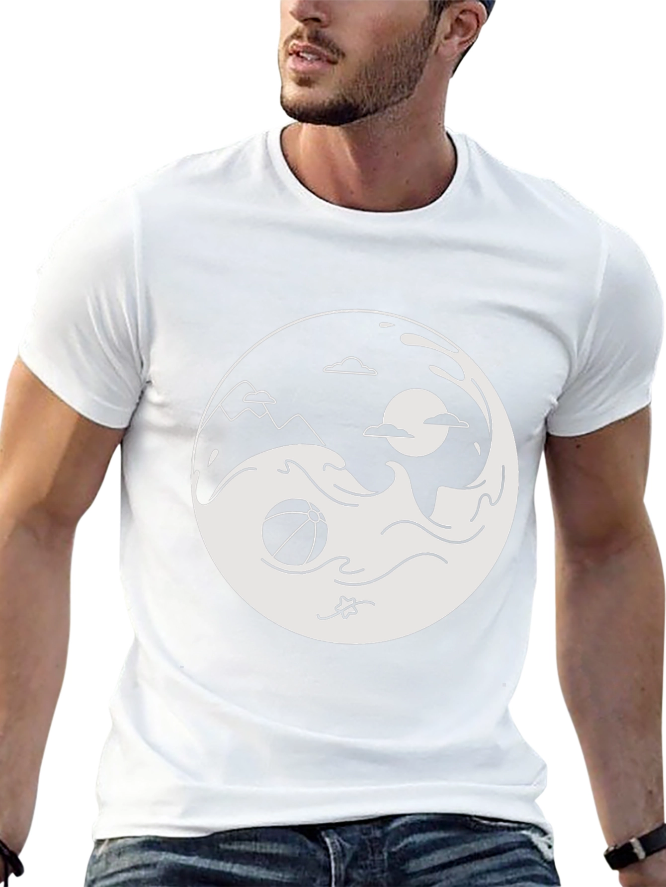 Yin Yang Beach Graphic T-Shirt