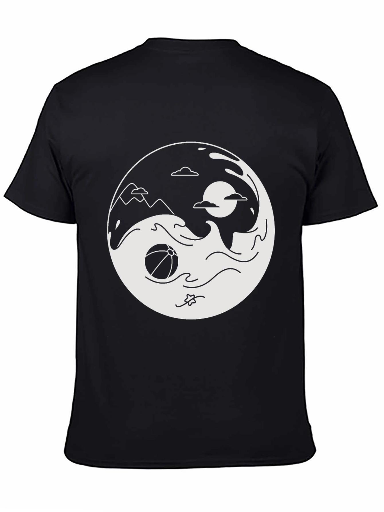 Yin Yang Beach Graphic T-Shirt