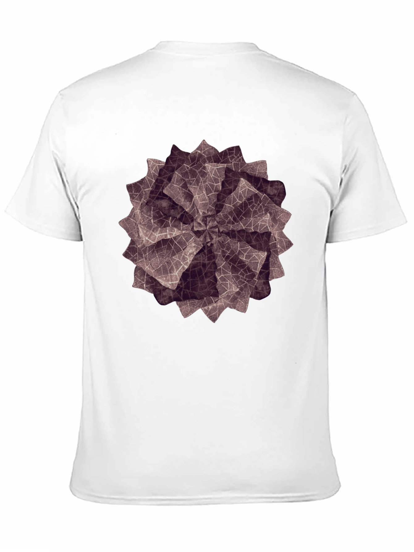 Geometric Petal Print Black T-Shirt