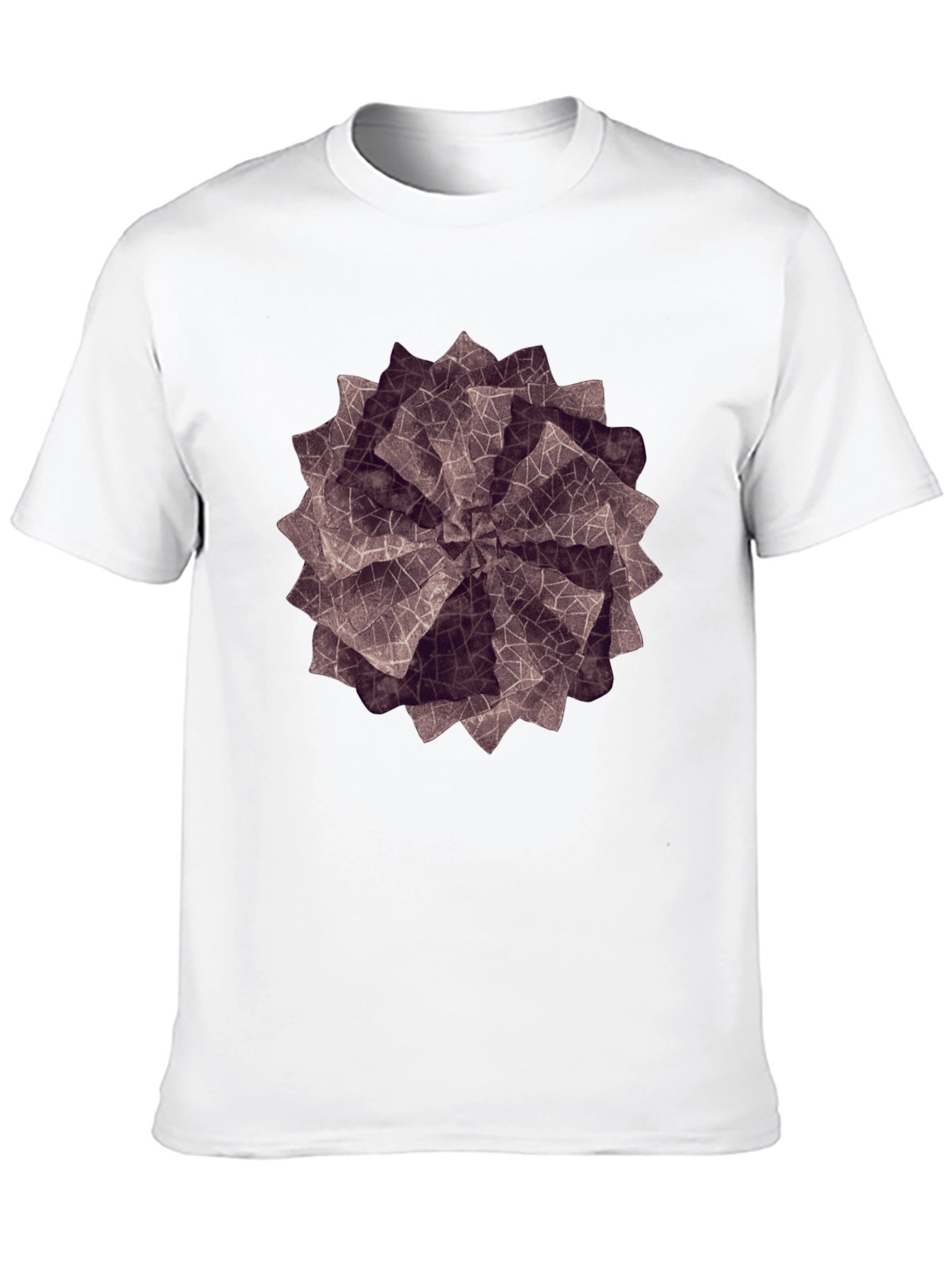 Geometric Petal Print Black T-Shirt