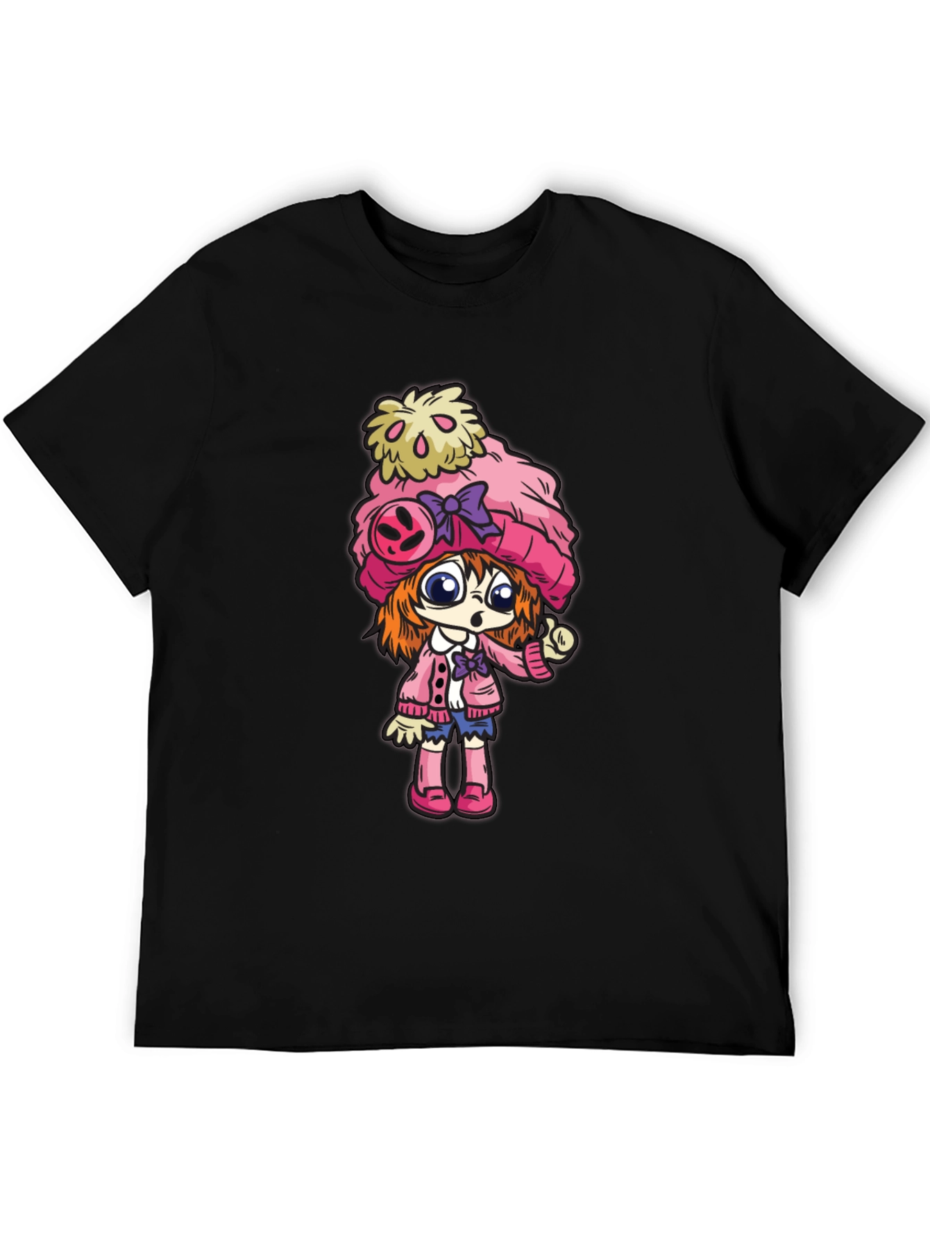 Anime Girl Graphic Black Tee
