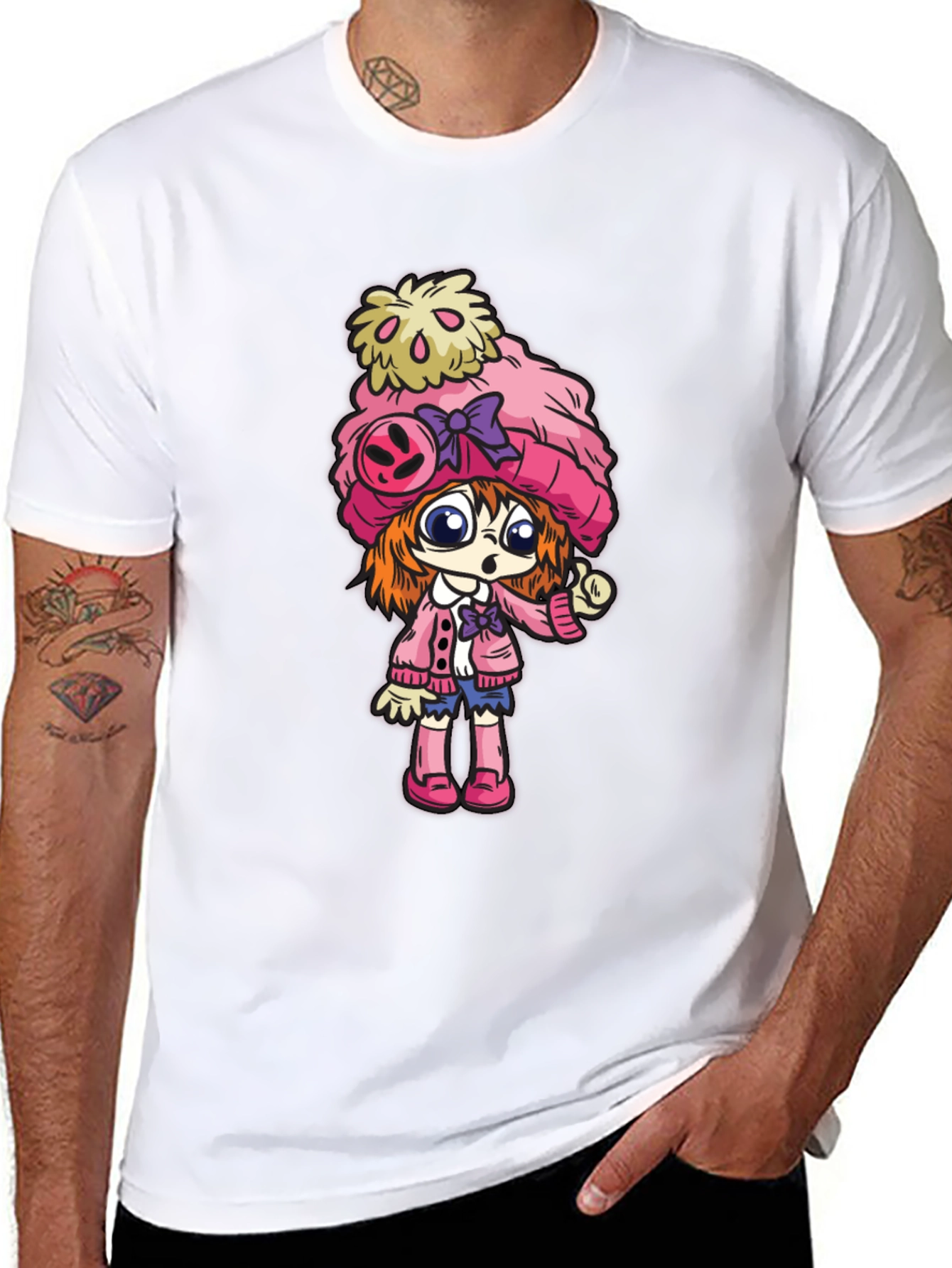Anime Girl Graphic Black Tee