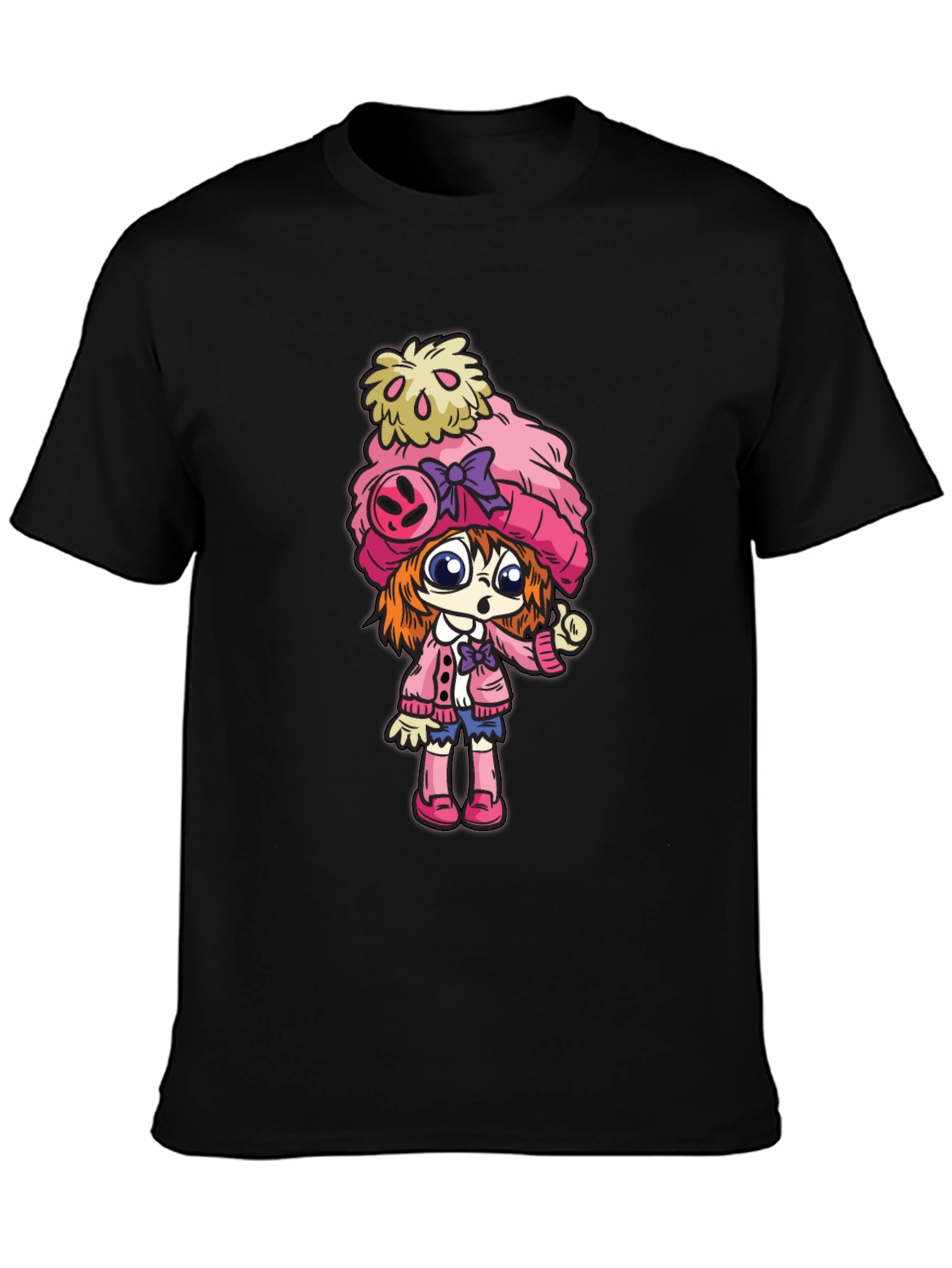 Anime Girl Graphic Black Tee