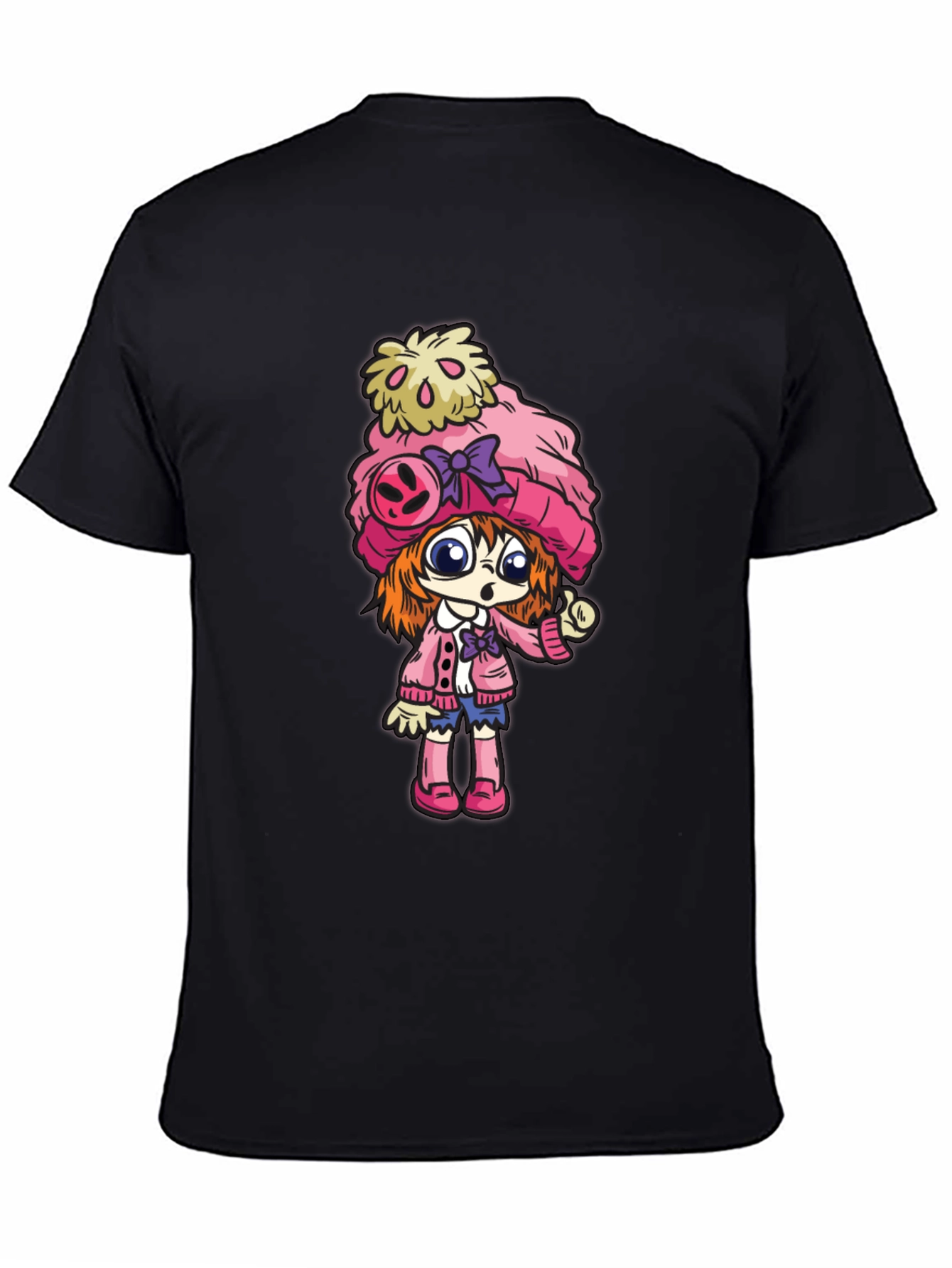 Anime Girl Graphic Black Tee