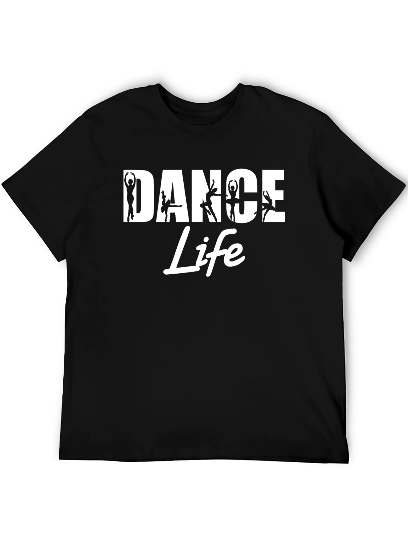 Dance Life Graphic Tee - Stylish Black Cotton T-Shirt