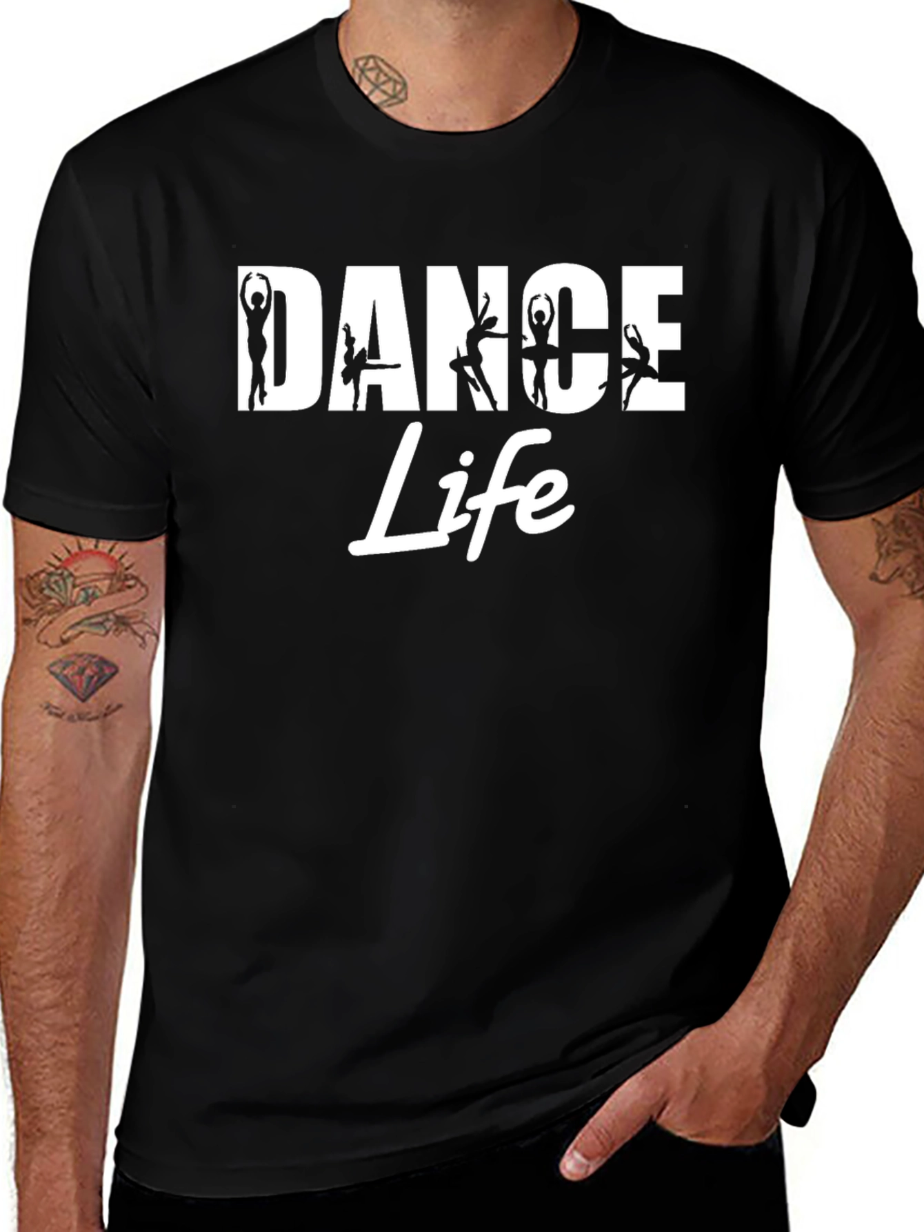 Dance Life Graphic Tee - Stylish Black Cotton T-Shirt