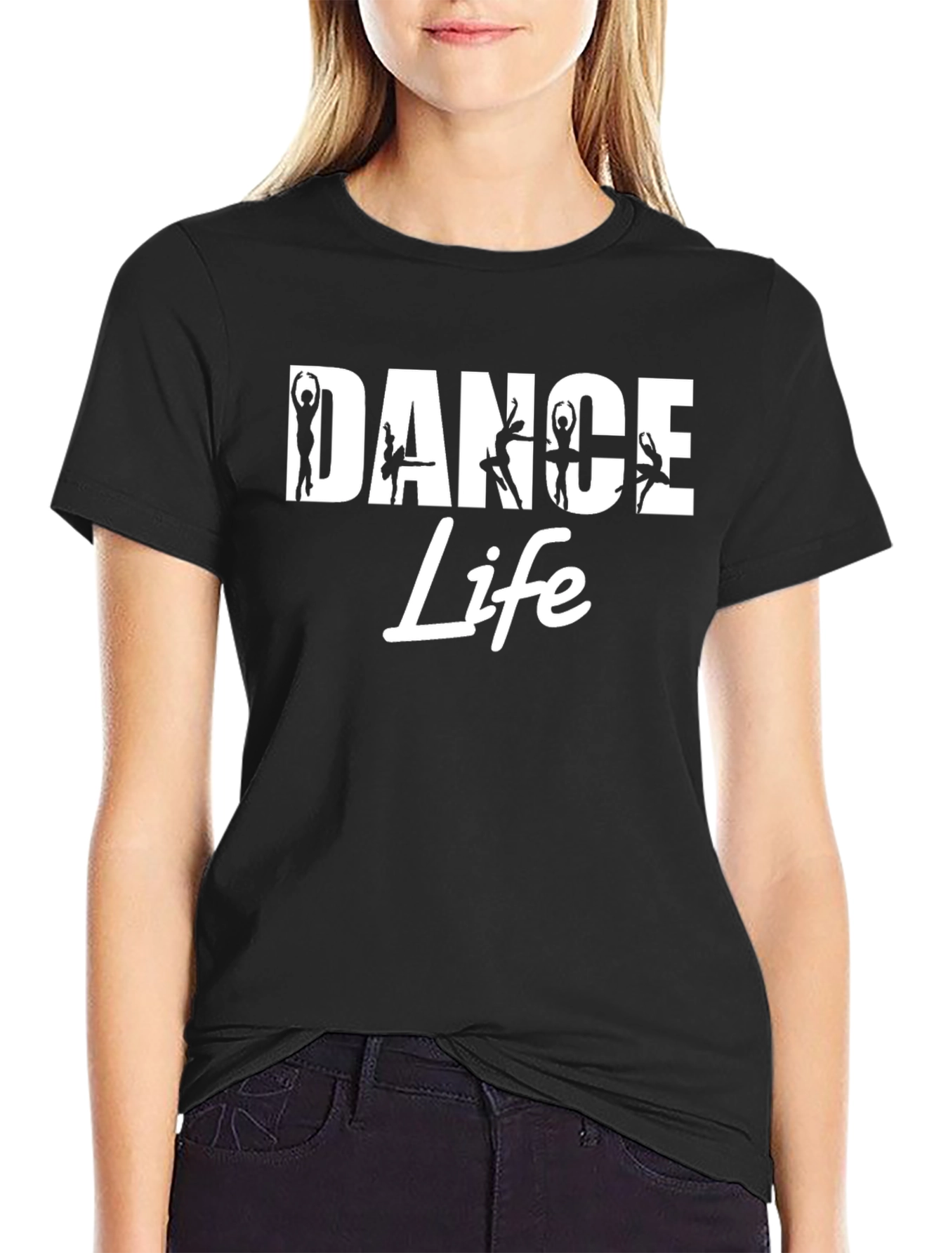 Dance Life Graphic Tee - Stylish Black Cotton T-Shirt