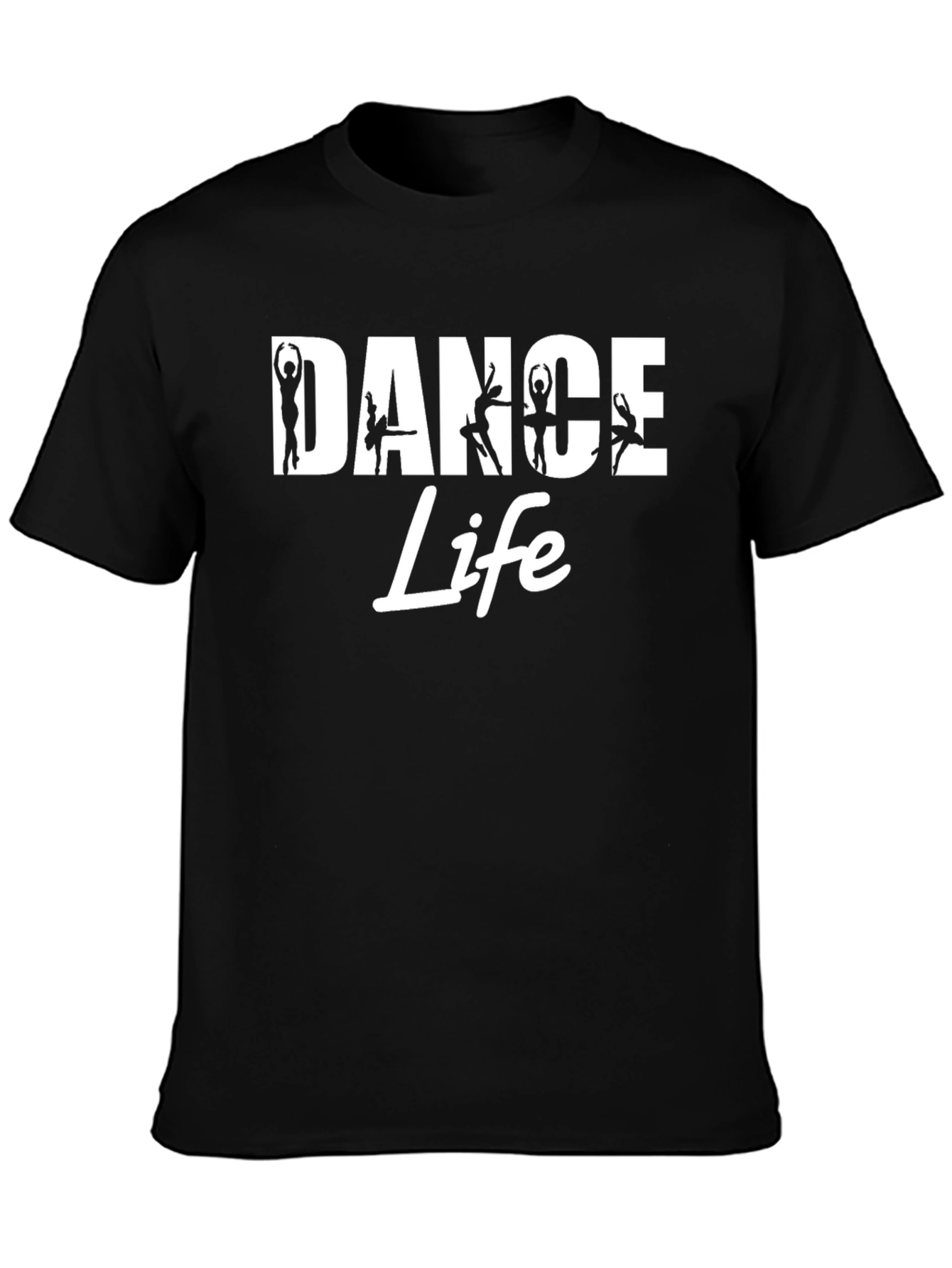 Dance Life Graphic Tee - Stylish Black Cotton T-Shirt