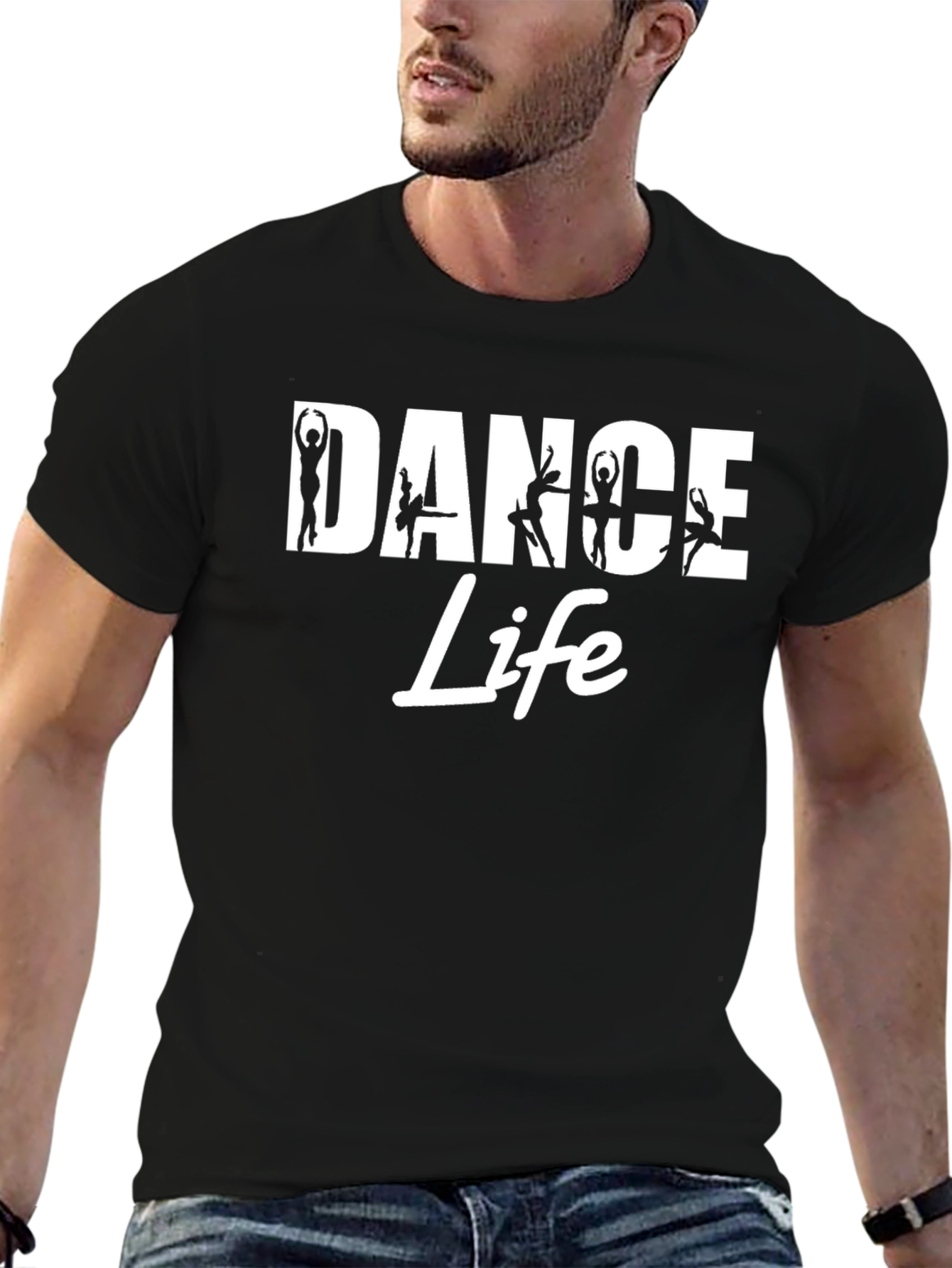 Dance Life Graphic Tee - Stylish Black Cotton T-Shirt