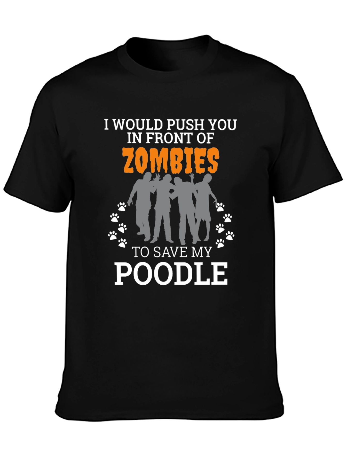 Zombie Poodle T-Shirt Funny Novelty Tee