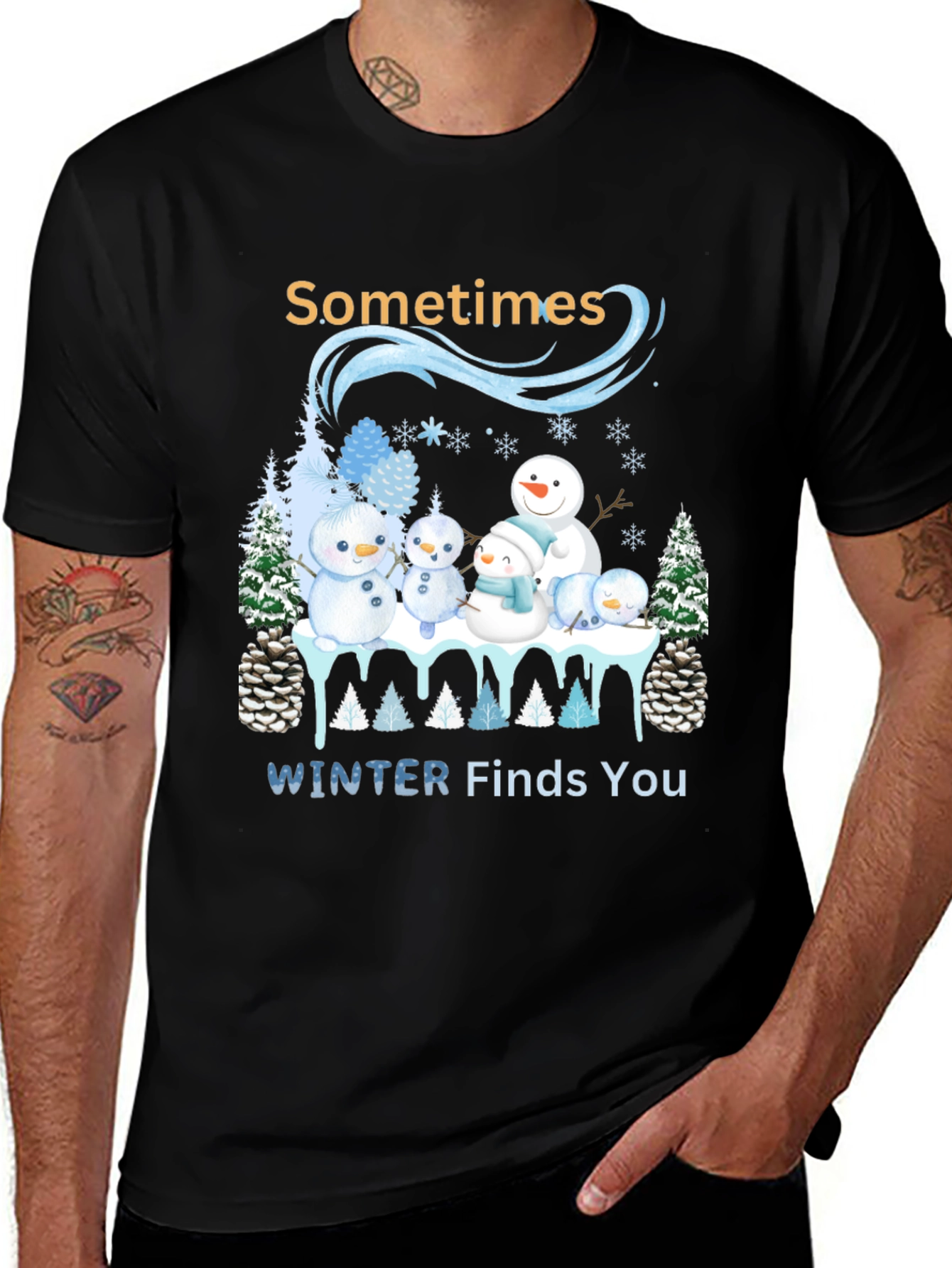 Winter Snowman Family T-Shirt