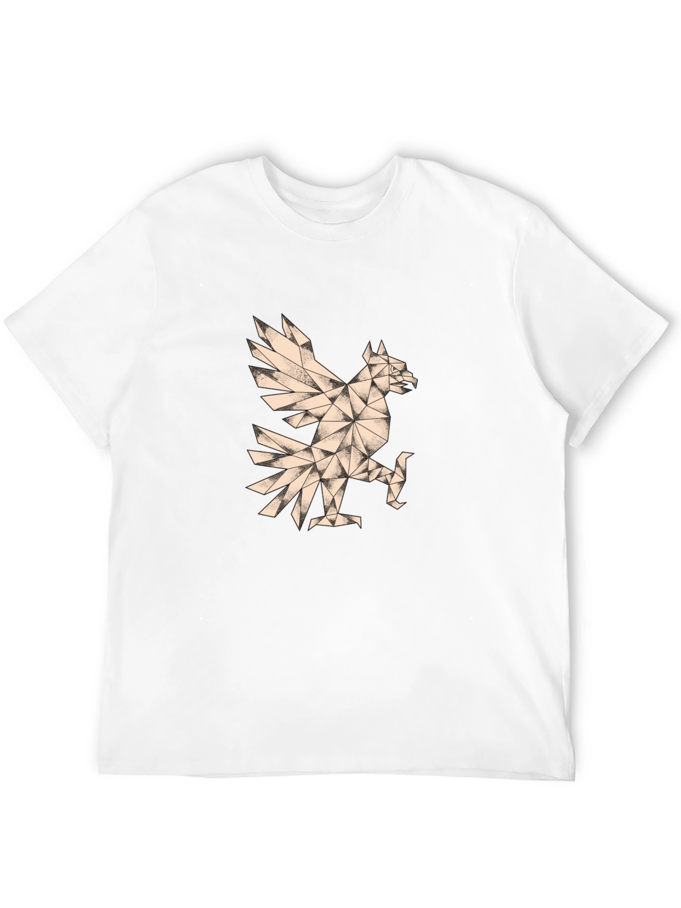 Geometric Eagle Graphic Tee - Stylish Mens Black T-Shirt