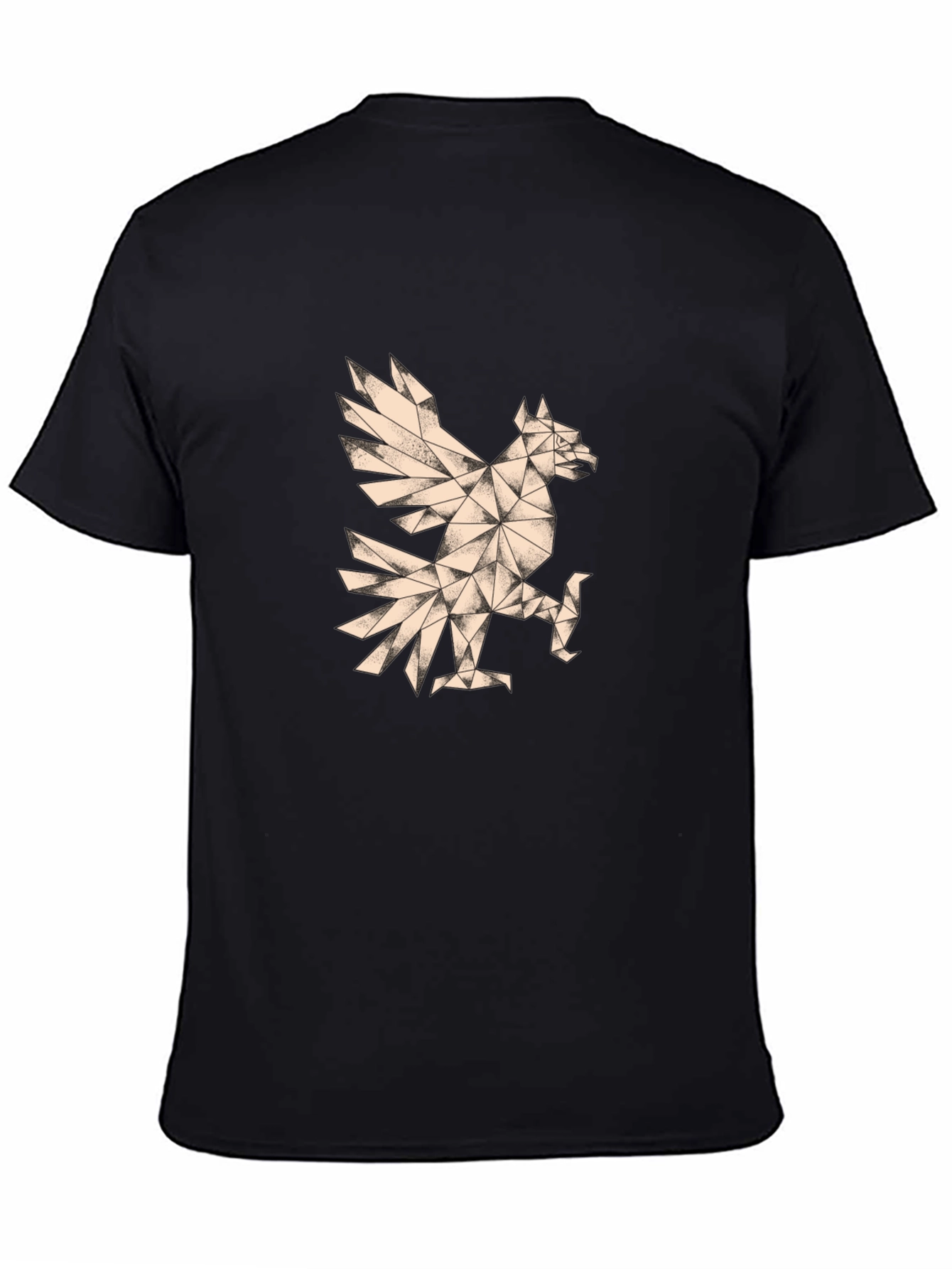 Geometric Eagle Graphic Tee - Stylish Mens Black T-Shirt