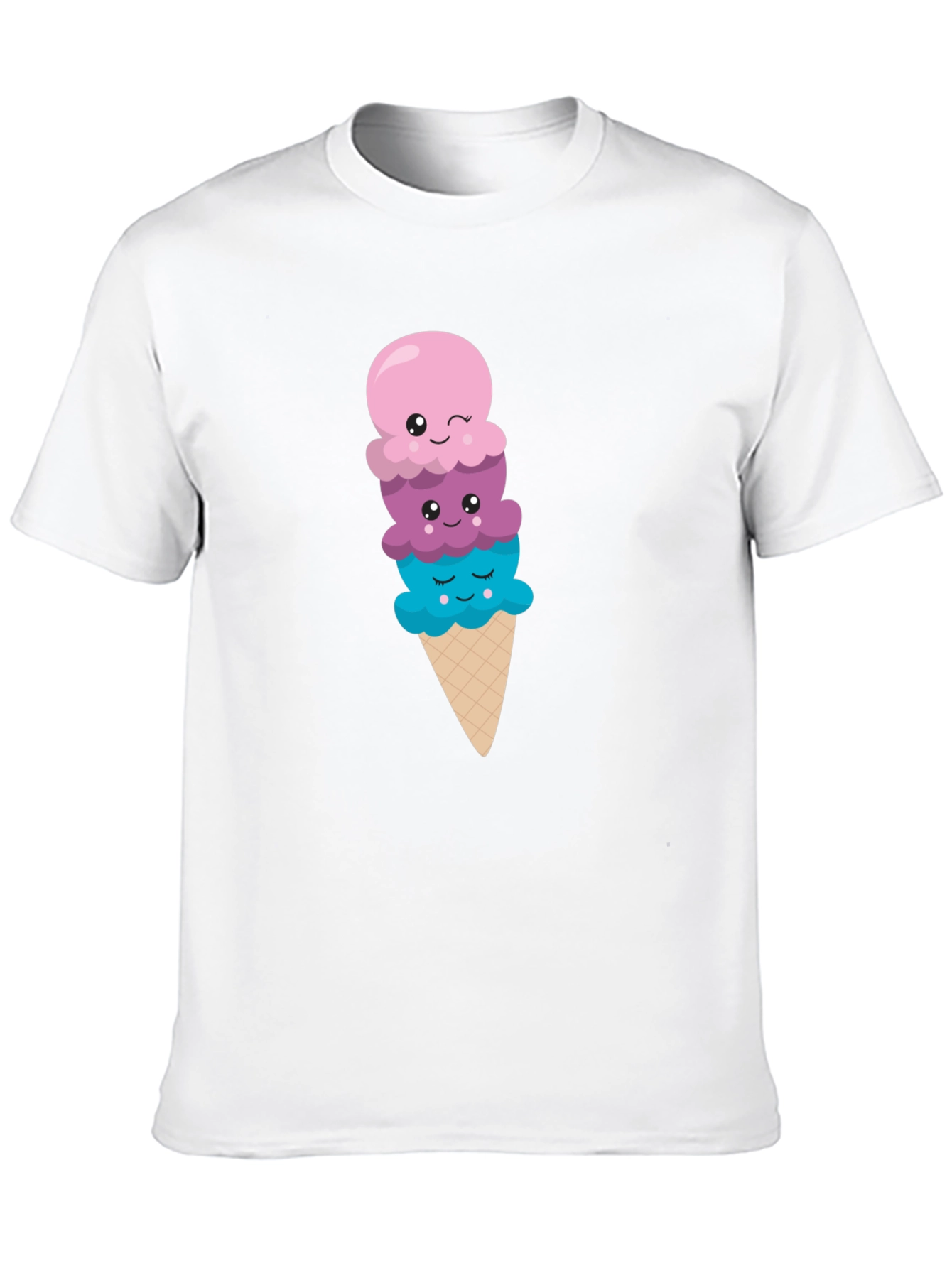 Cute Ice Cream Cone Graphic Tee - Black T-Shirt
