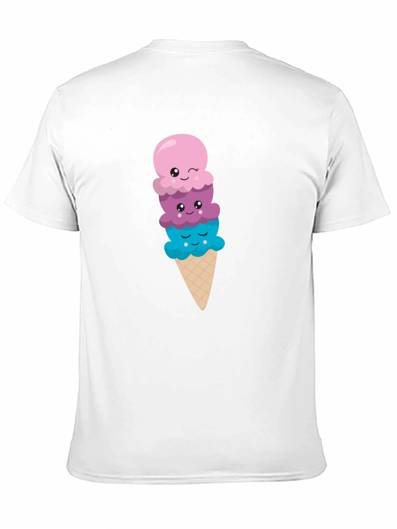 Cute Ice Cream Cone Graphic Tee - Black T-Shirt